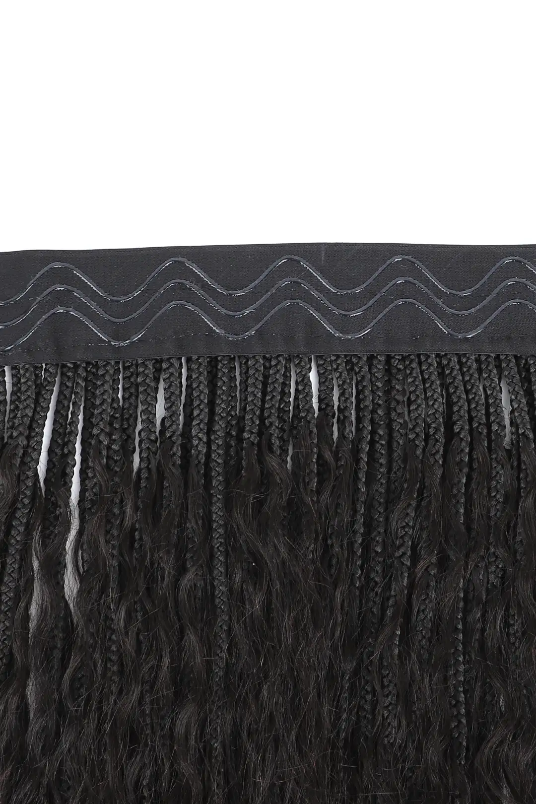 Braided Headband Boho Style with Human Hair Curls BH01 - Image 12