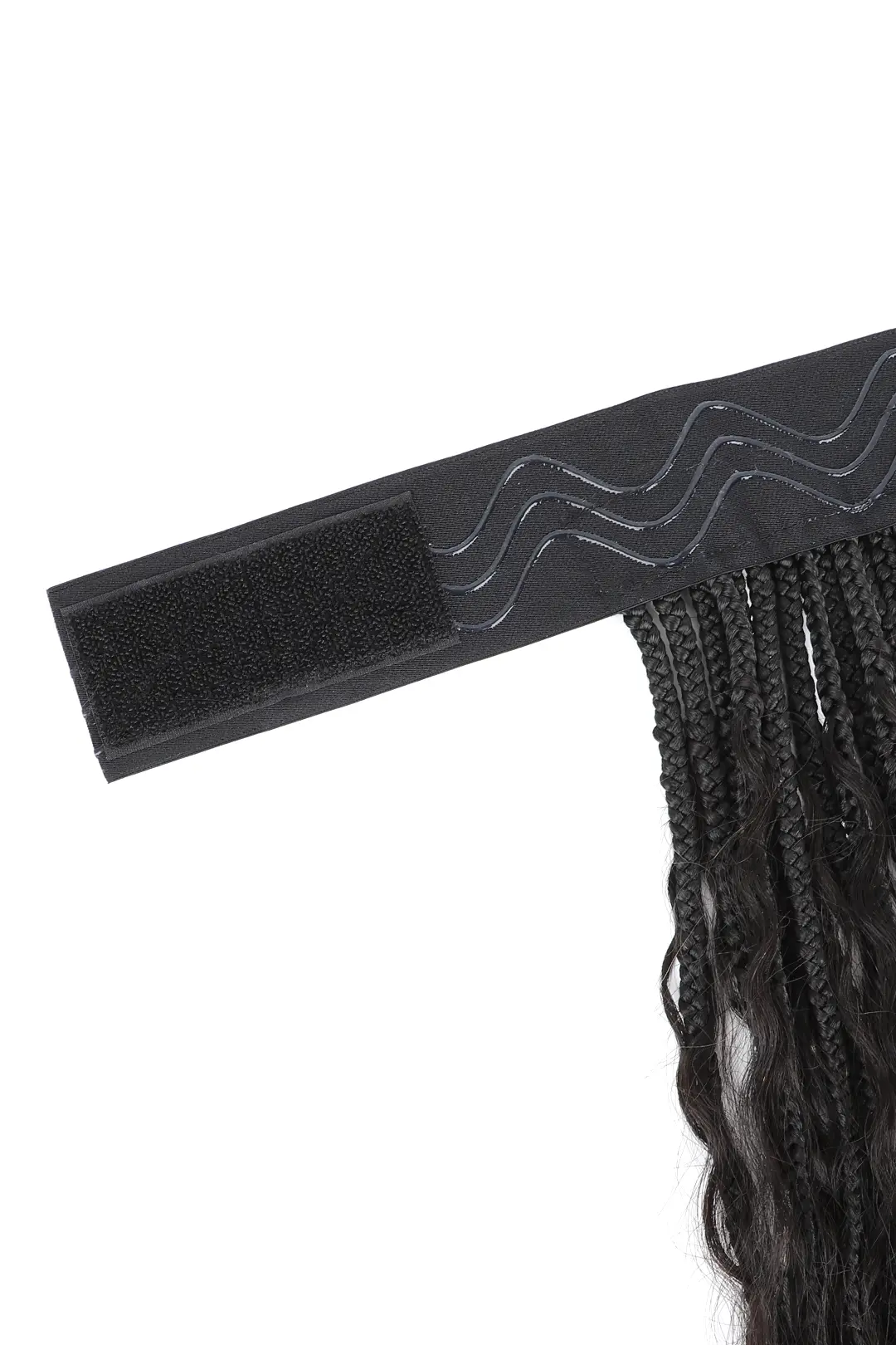 Braided Headband Boho Style with Human Hair Curls BH01 - Image 13