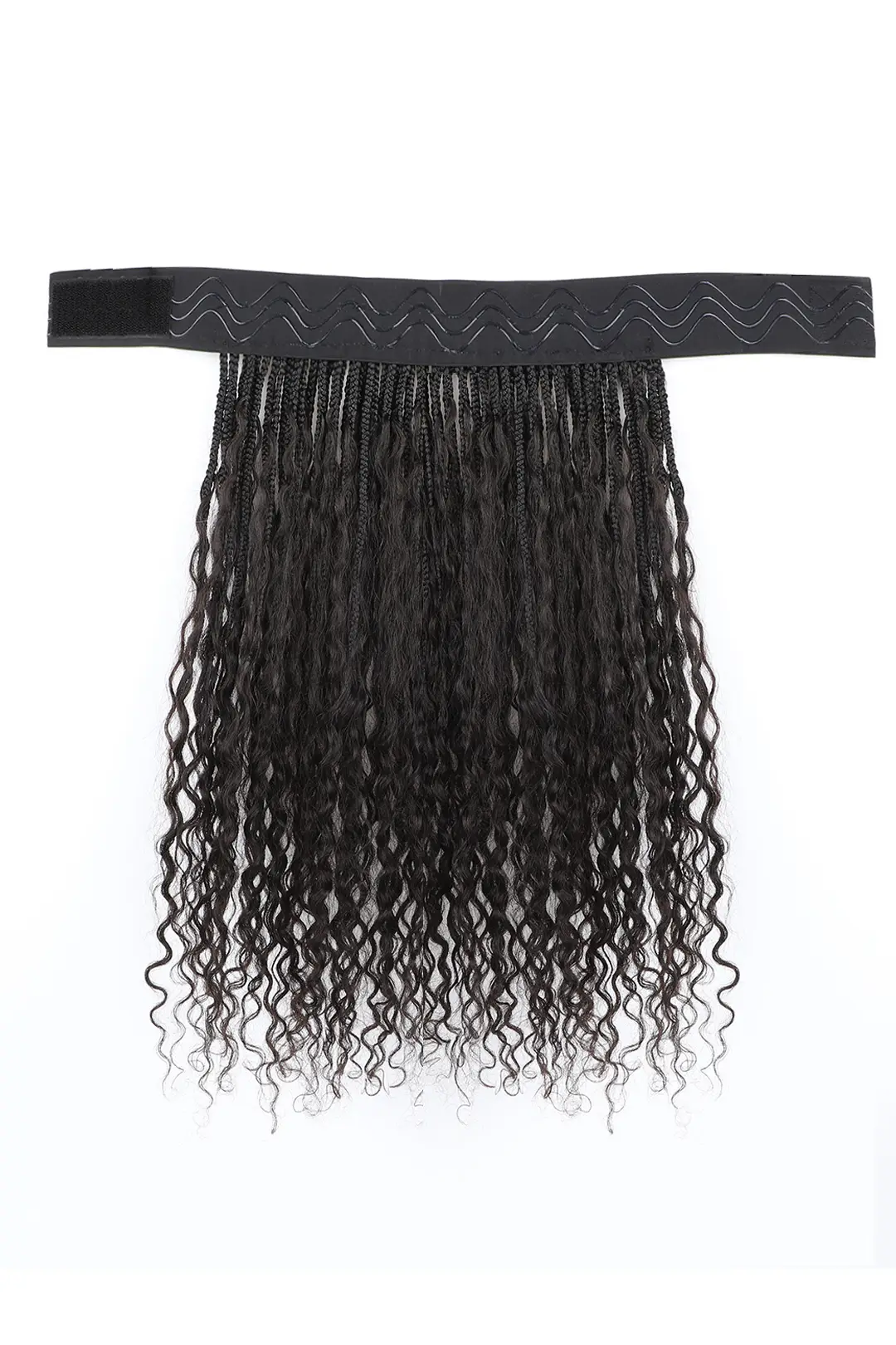 Braided Headband Boho Style with Human Hair Curls BH01 - Image 15
