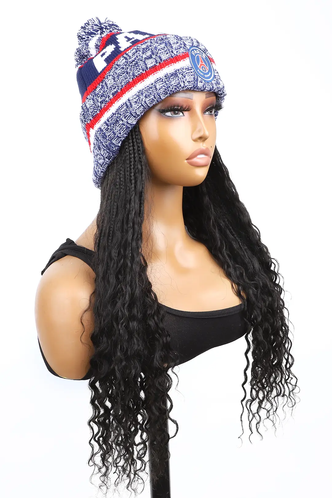 Braided Headband Boho Style with Human Hair Curls BH01 - Image 3
