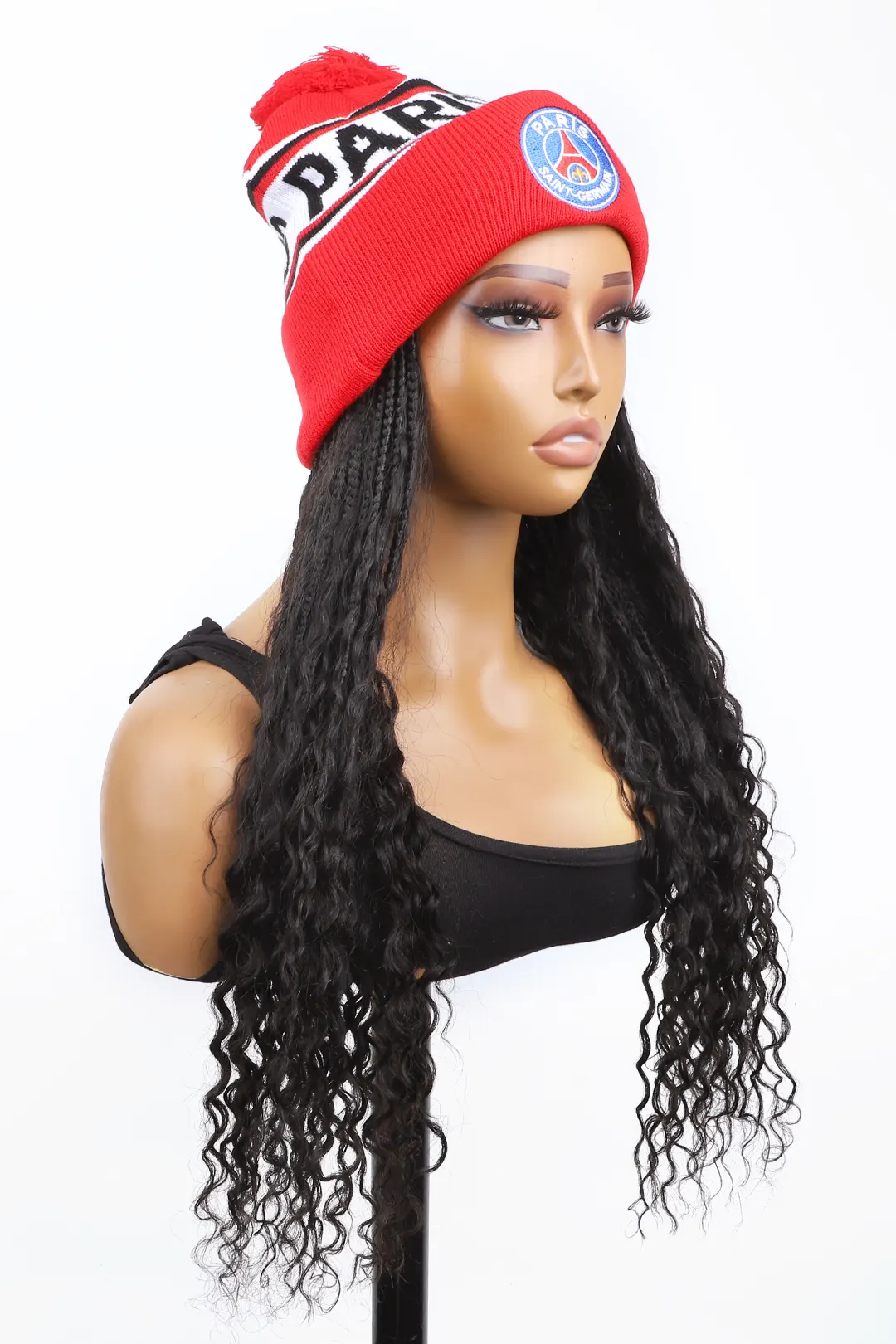 Braided Headband Boho Style with Human Hair Curls BH01 - Image 4