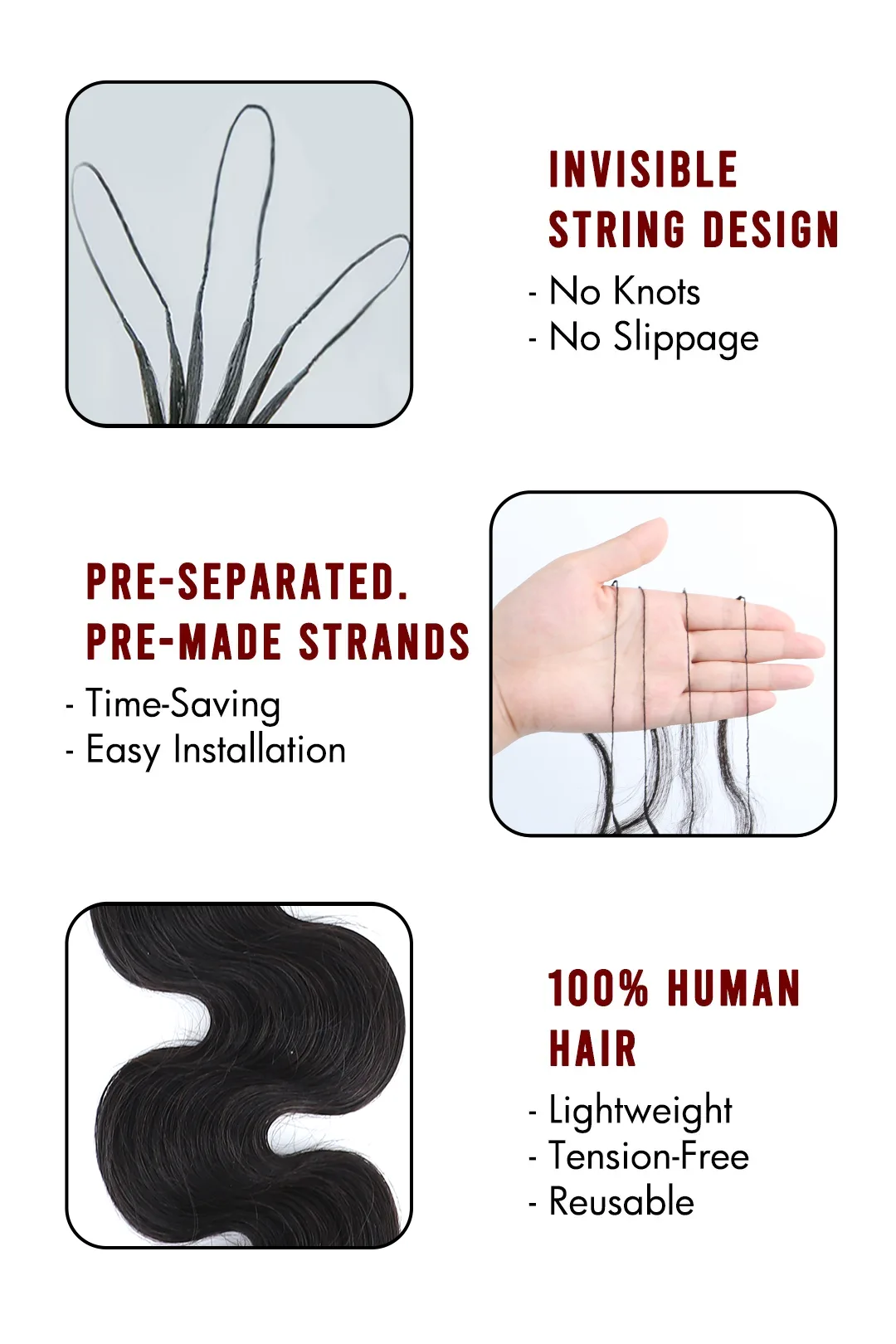 Double Drawn Braiding Feather Crochet Hair – Body Wave Long Cord for Miracle Knots - Image 6