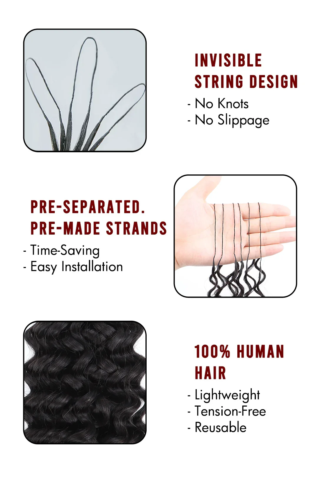 Double Drawn Braiding Feather Crochet Hair – Spanish Curly Long Cord for Miracle Knots - Image 9