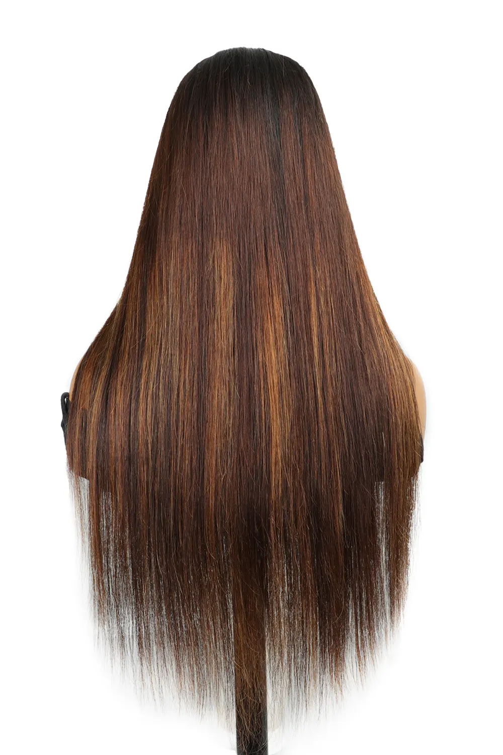 Dark Roots Brown Ombre With Blonde Highlights 13x6 HD Straight Wig - Image 3