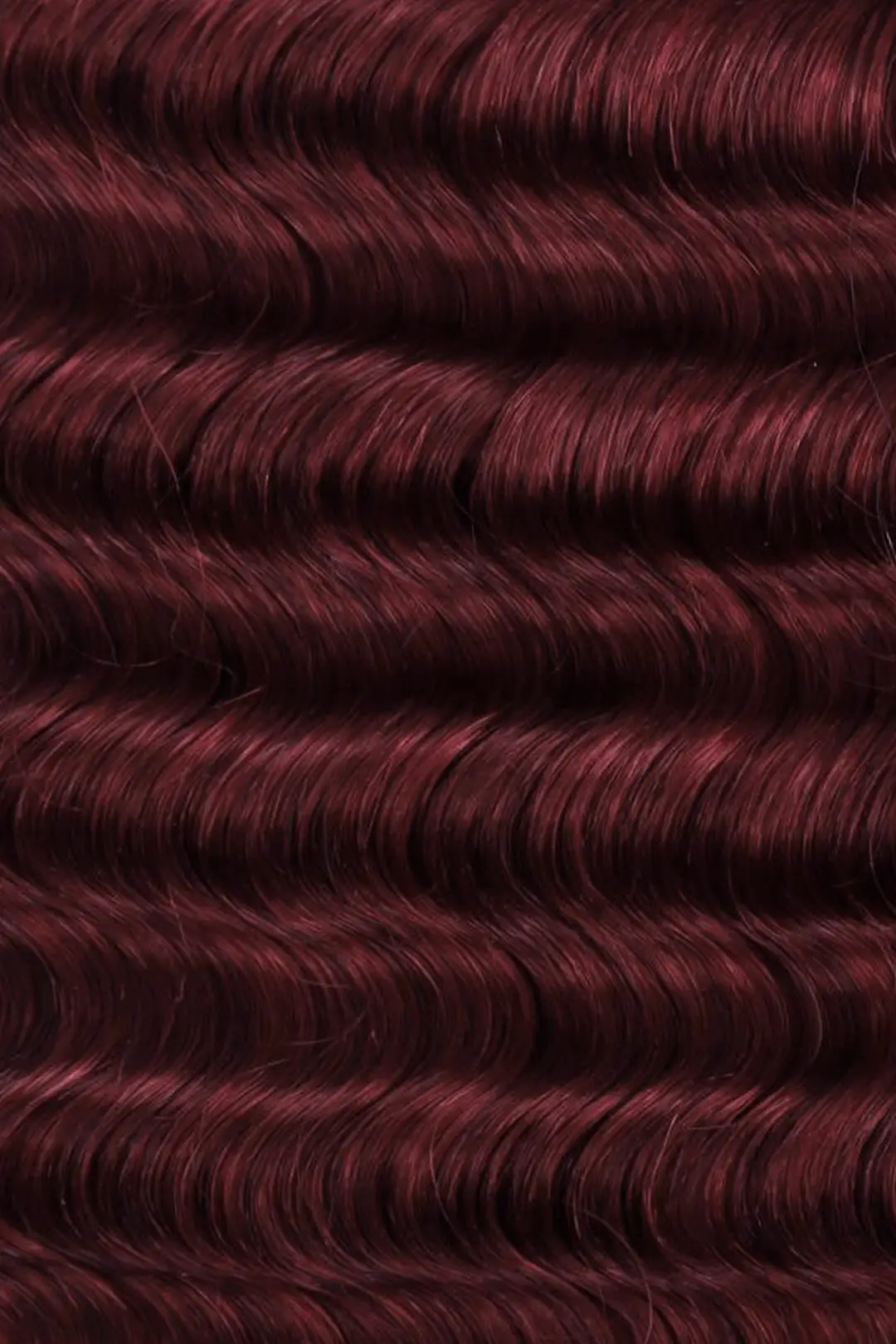 Bulk Human Hair For Braiding Burgundy Red Deep Wave BU19 - Image 4