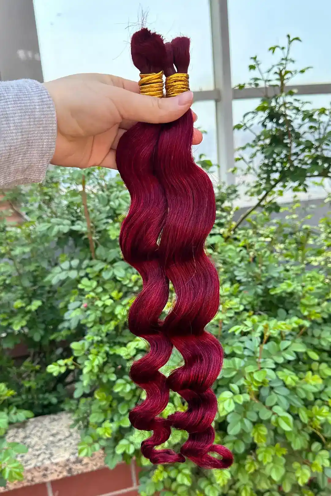 Burgundy 99J Loose Wave Bulk Human Hair For Braiding - Image 3
