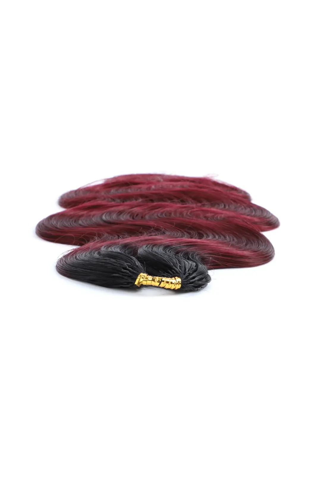 Double Drawn Burgundy Ombre Body Wave Feather Crochet Hair - T1B/99J Human Hair - Image 2