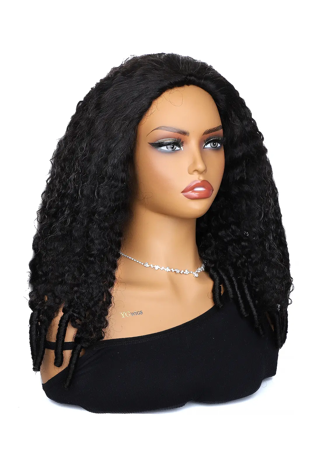 Burmese Curly with Spiral Curls Ends Half Wig Flexible Fit Drawstring - Image 2