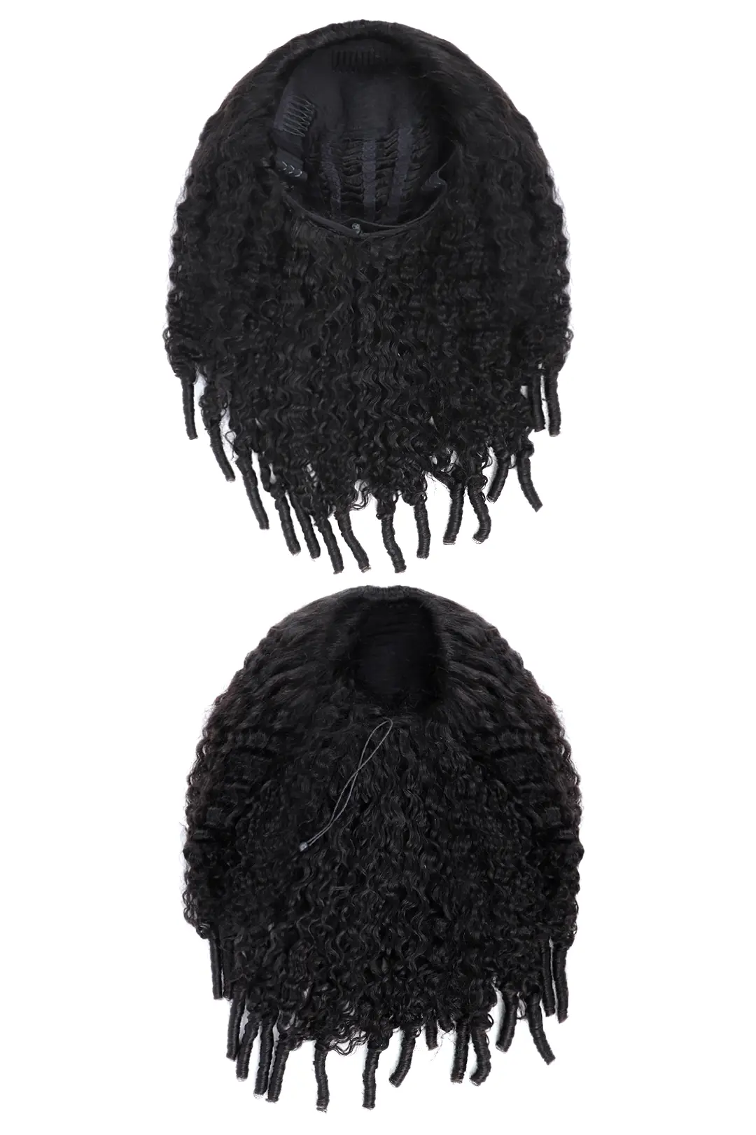 Burmese Curly with Spiral Curls Ends Half Wig Flexible Fit Drawstring - Image 4