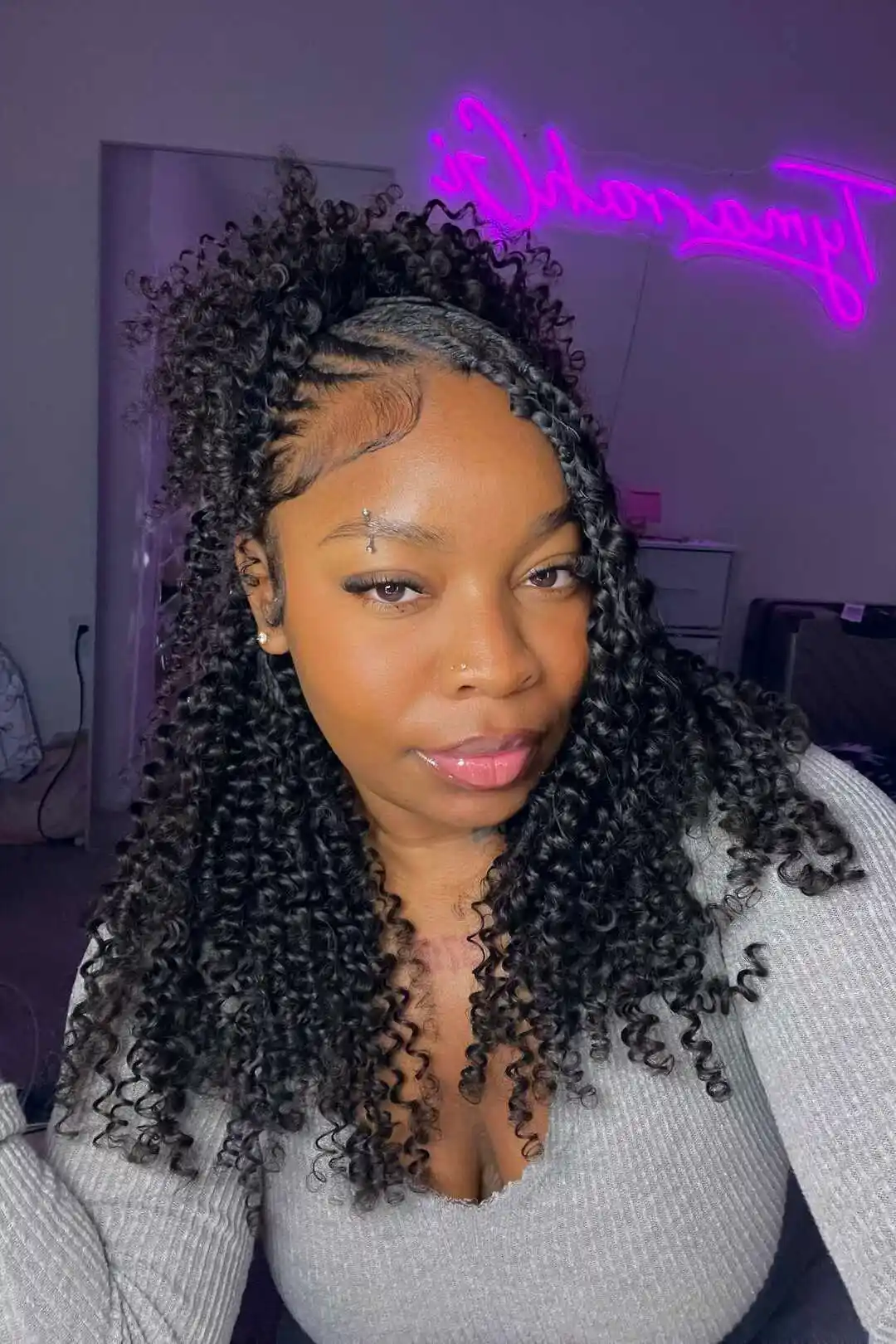 Double Drawn Burmese Curly with Spiral Ends Feather Crochet Hair FE33 - Image 12