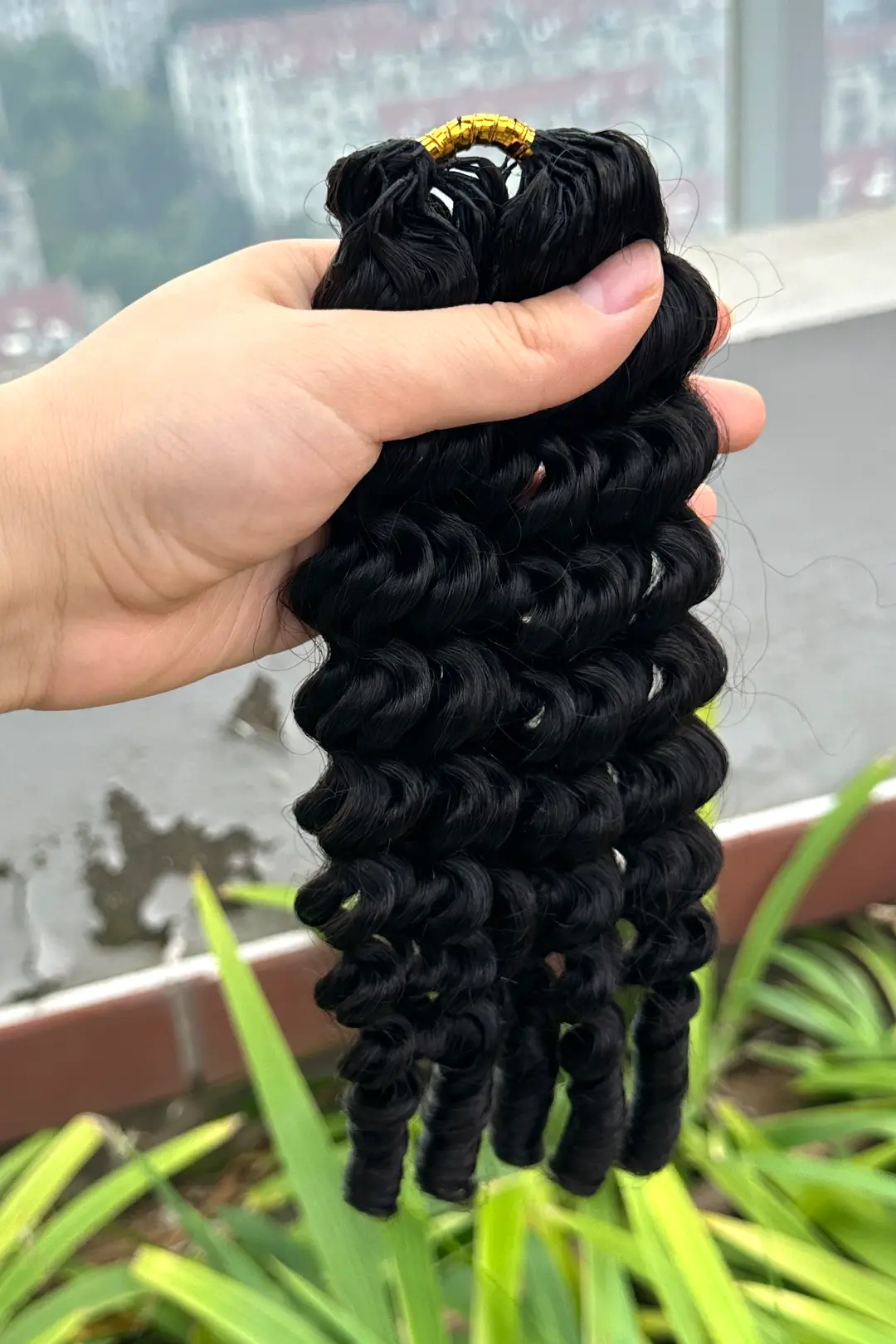 Double Drawn Burmese Curly with Spiral Ends Feather Crochet Hair FE33 - Image 5