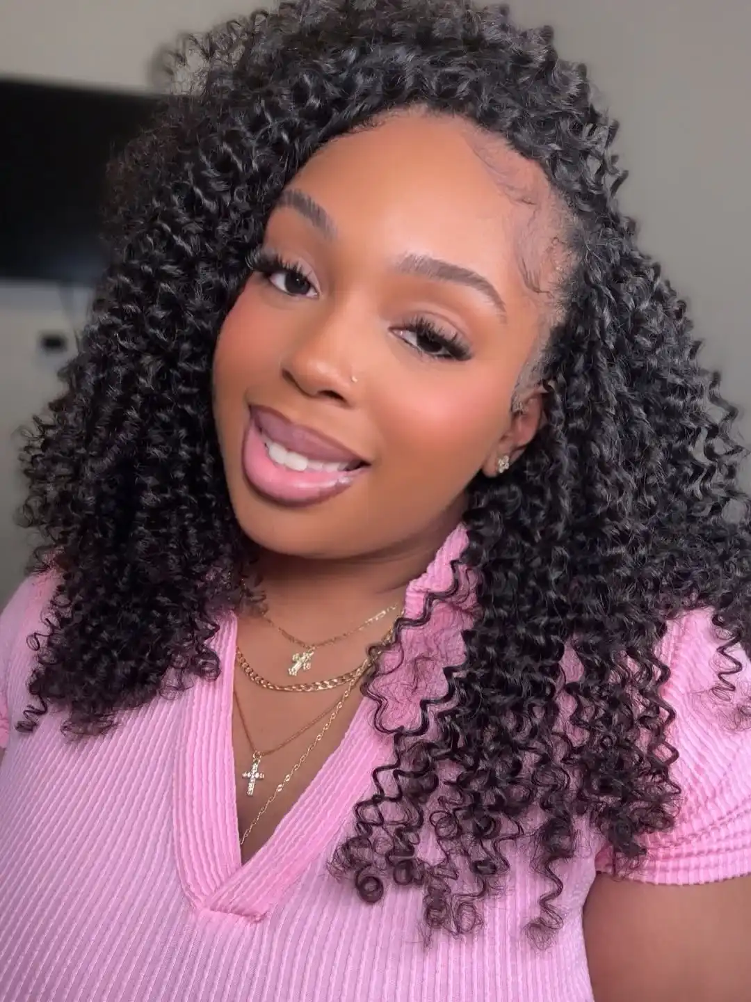 Double Drawn Burmese Curly with Spiral Ends Feather Crochet Hair FE33 - Image 8
