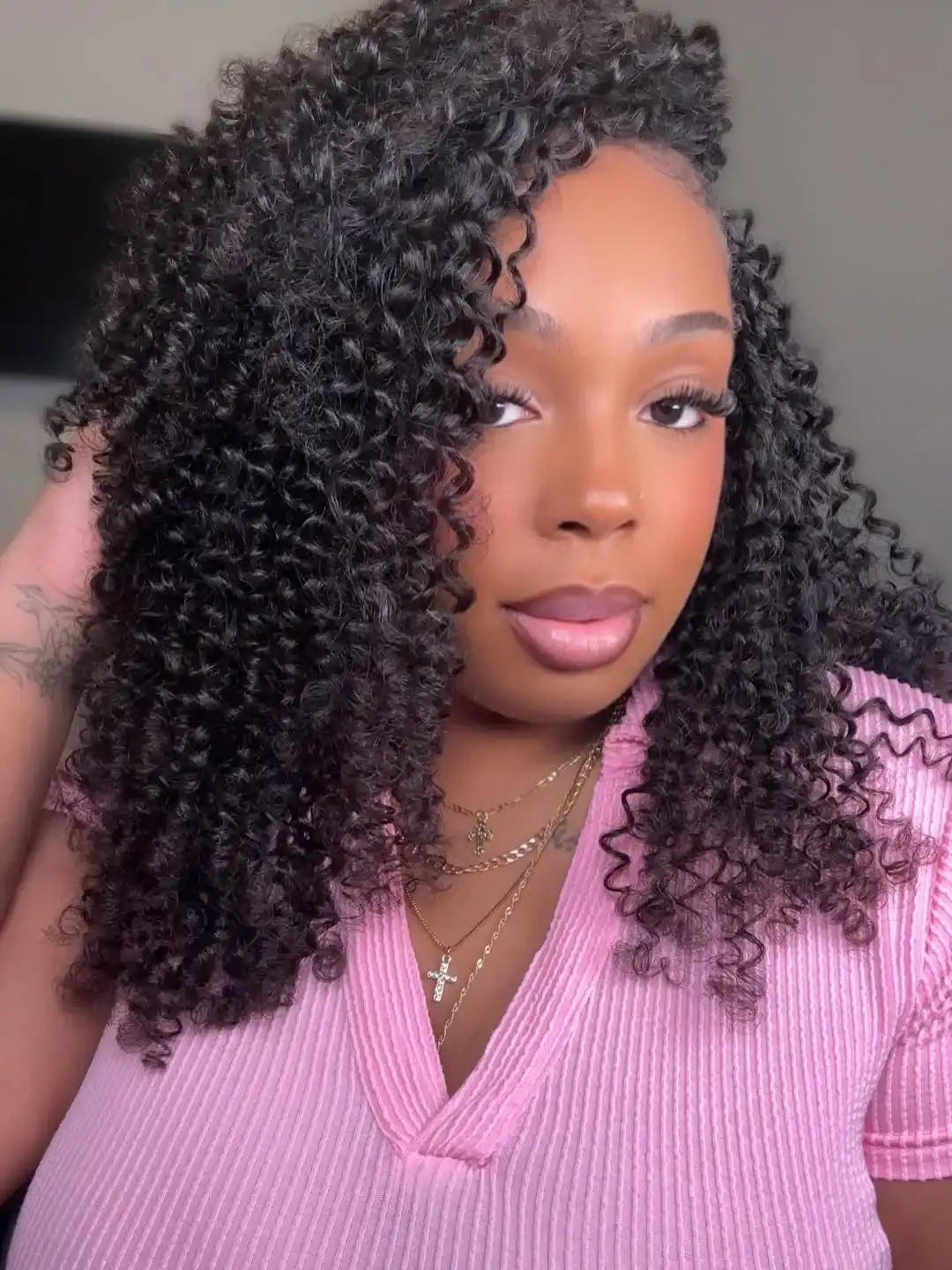 Double Drawn Burmese Curly with Spiral Ends Feather Crochet Hair FE33 - Image 9