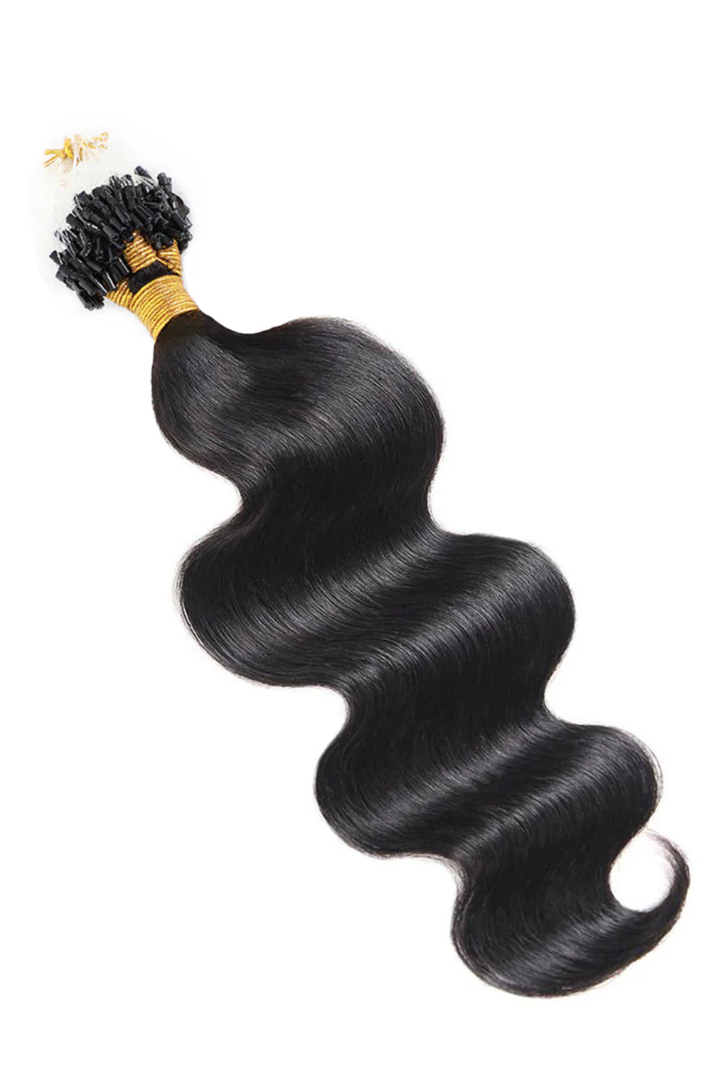 Colored Micro Link Hair Extension Black and Grey, Blonde and Brown - Image 3