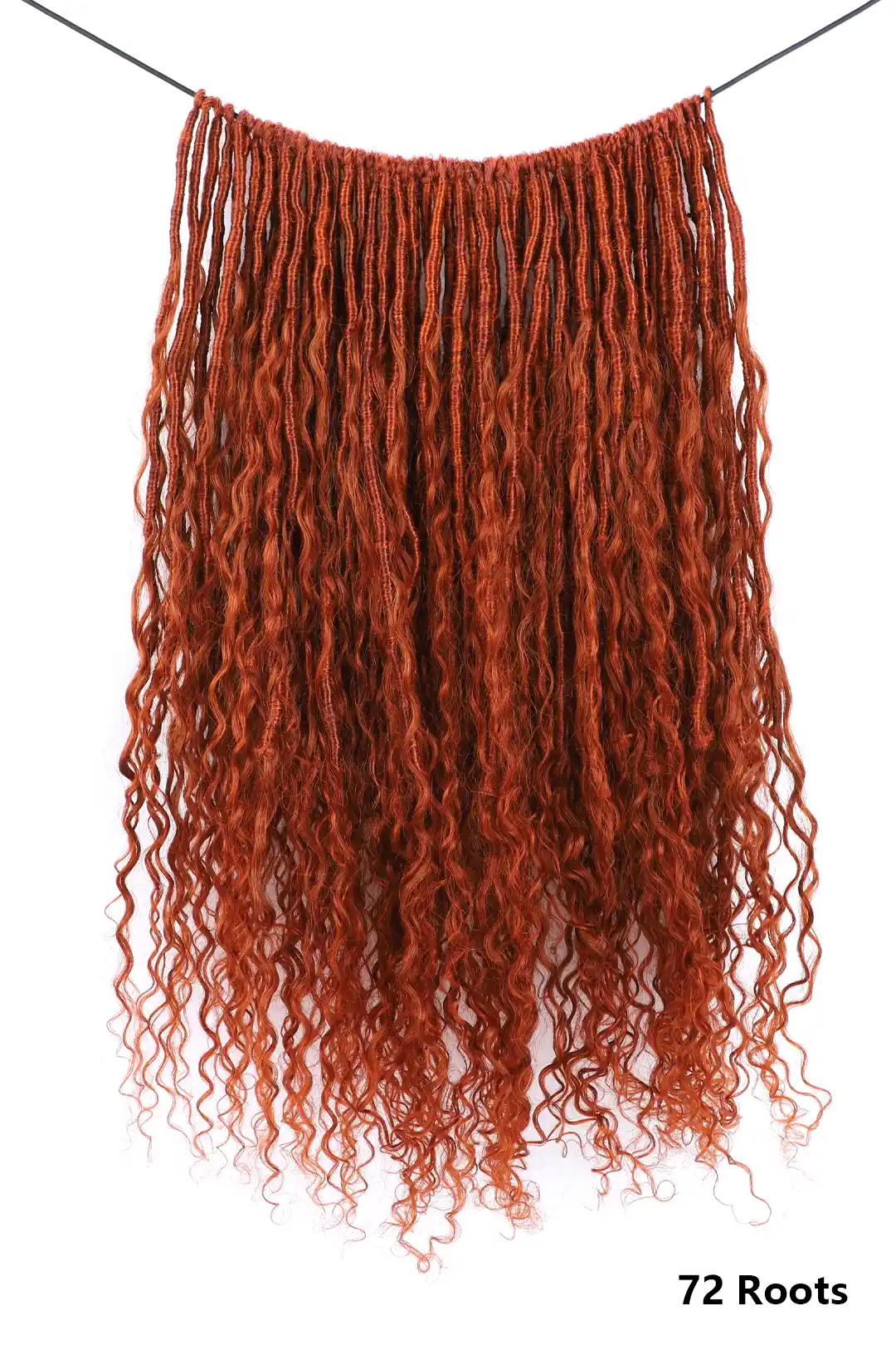 Copper Red Crochet Faux Locs Braids with Human Hair Curls BB09 - Image 4