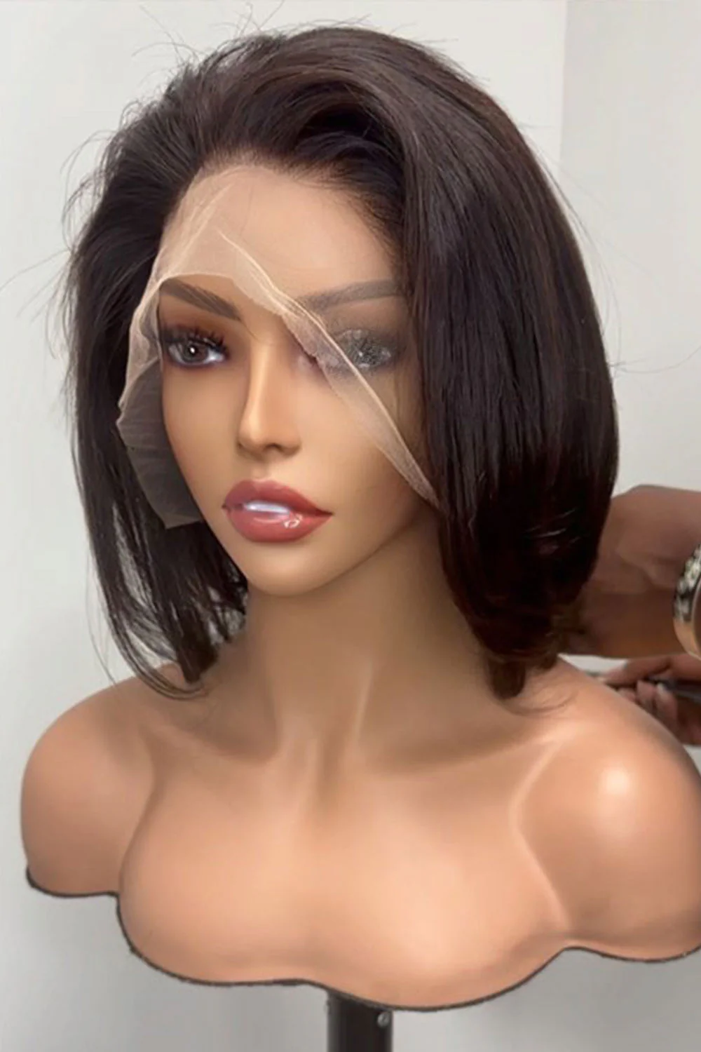Designer Wigs- 13*4 Transparent Lace Front Wig Human Hair Styles Pixie Bob