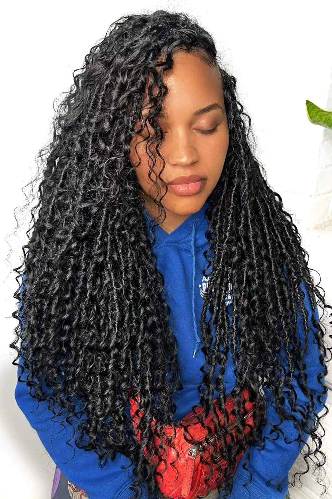 Crochet Faux Locs Braids with Human Hair Curls Deep Wave Pre-Looped BB02 - Image 4