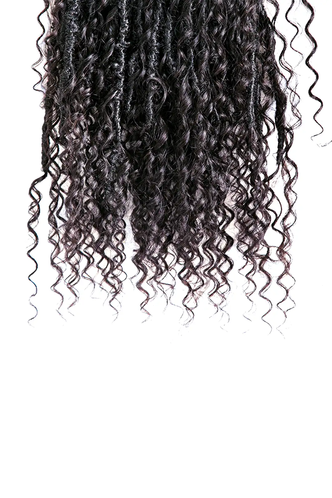 Crochet Faux Locs Braids with Human Hair Curls Deep Wave Pre-Looped BB02 - Image 5