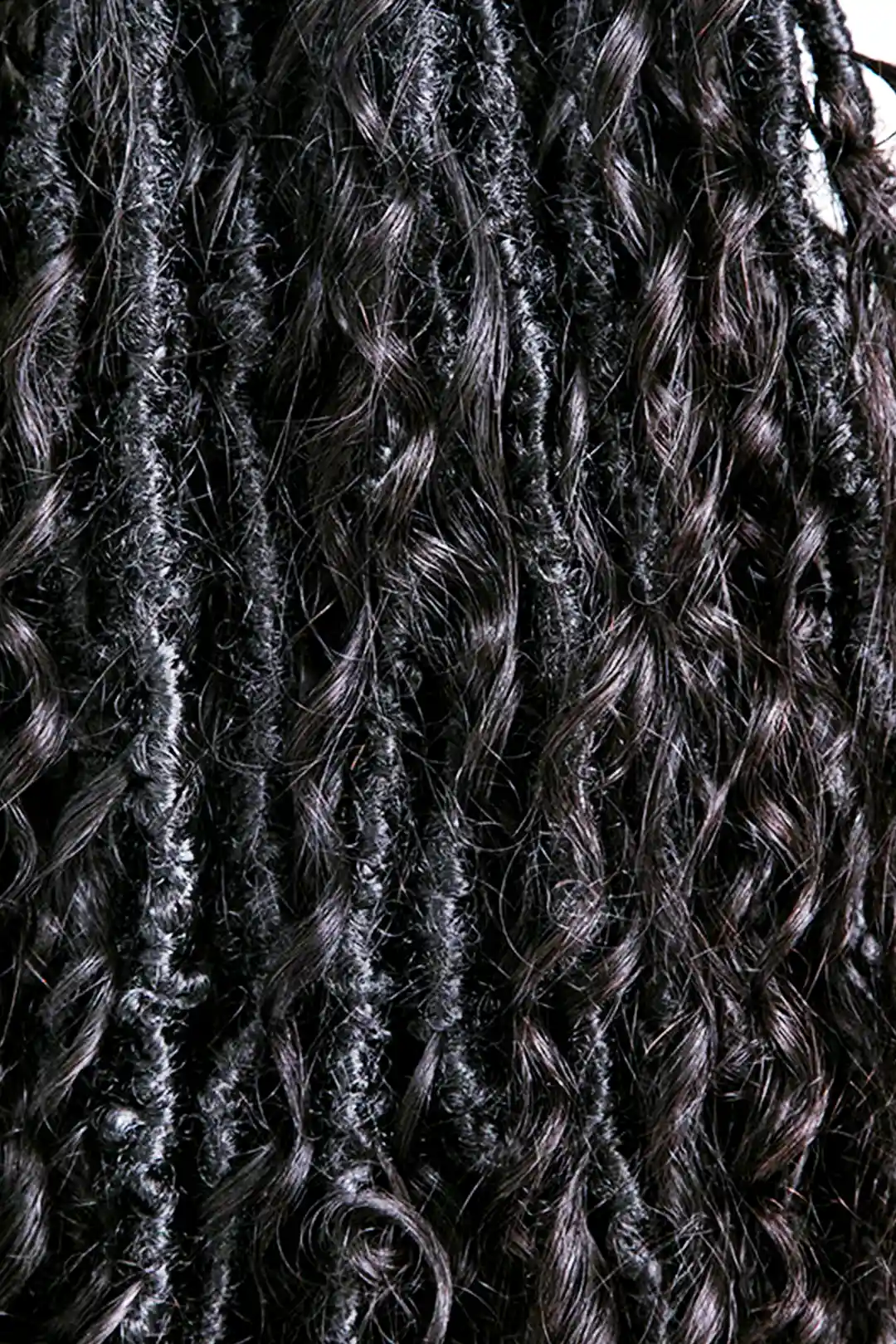 Crochet Faux Locs Braids with Human Hair Curls Deep Wave Pre-Looped BB02 - Image 6