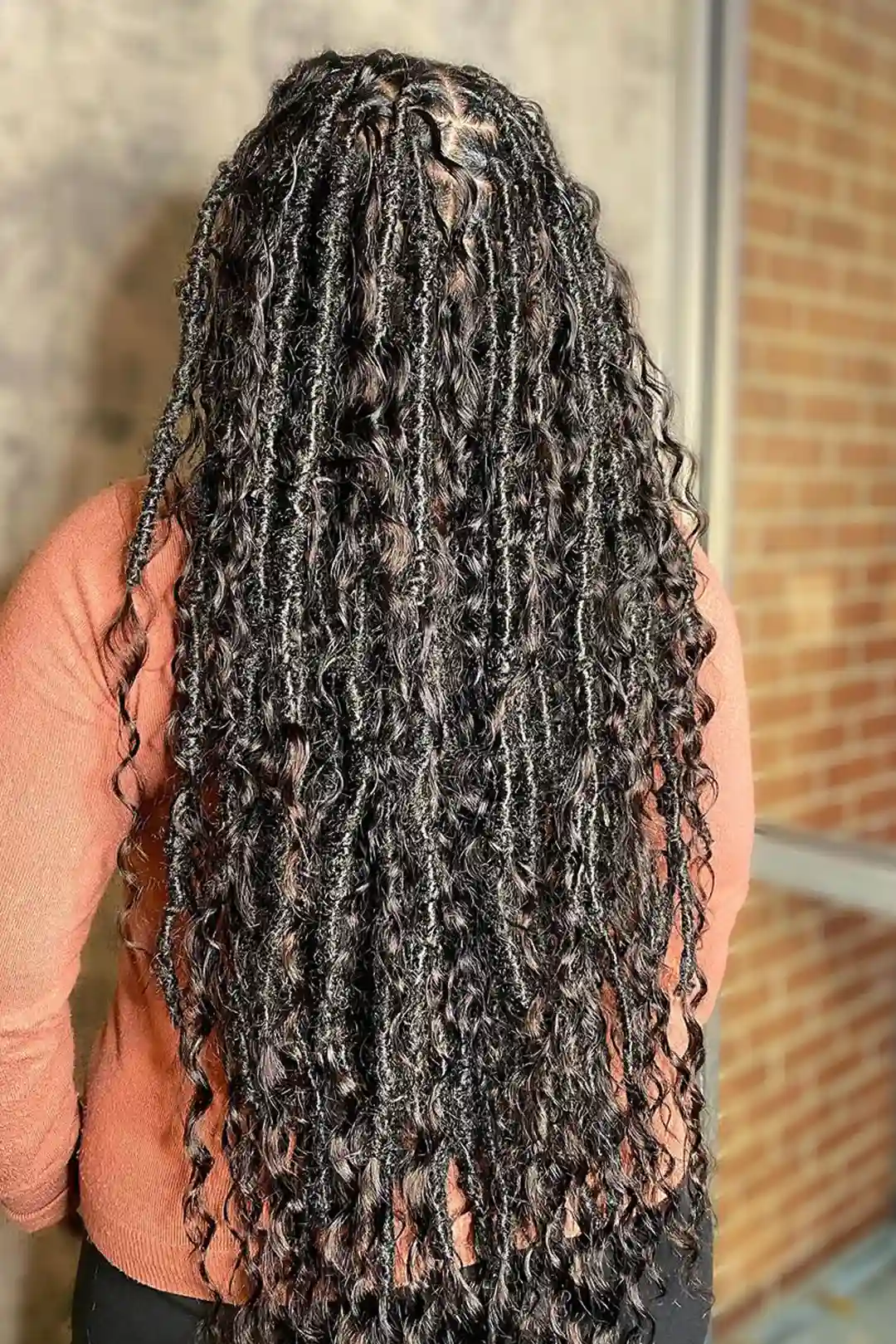 Crochet Faux Locs Braids with Human Hair Curls Deep Wave Pre-Looped BB02 - Image 9