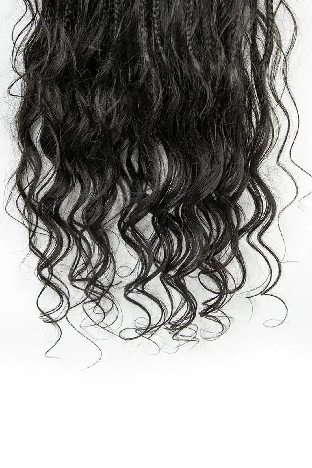Crochet Mermaid Braids with Human Hair Curls Pre-Looped Loose Wave BB03 - Image 3