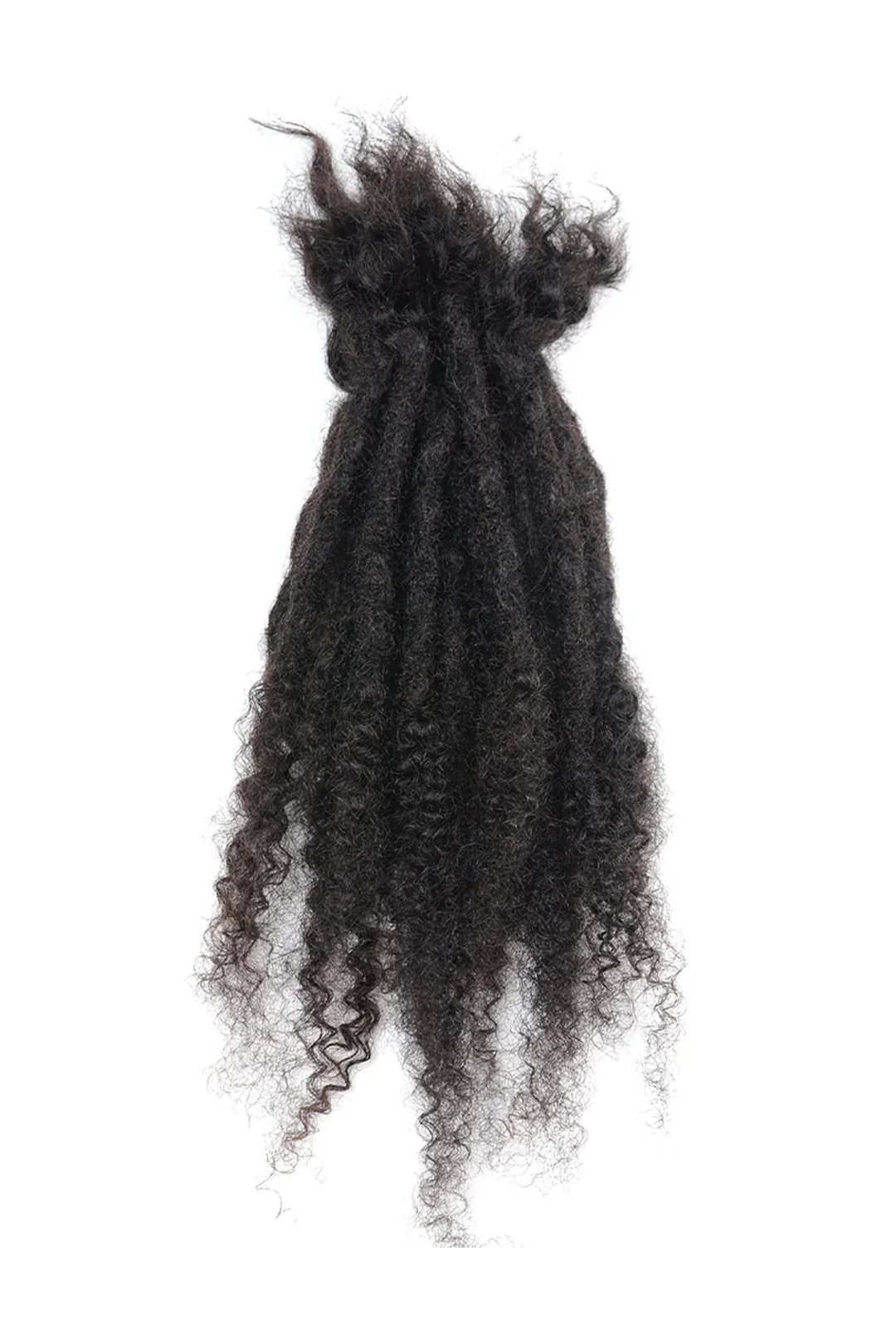 Culture Locs with Curly Ends Natural Black Curly Human Hair 10 Strands - Image 3