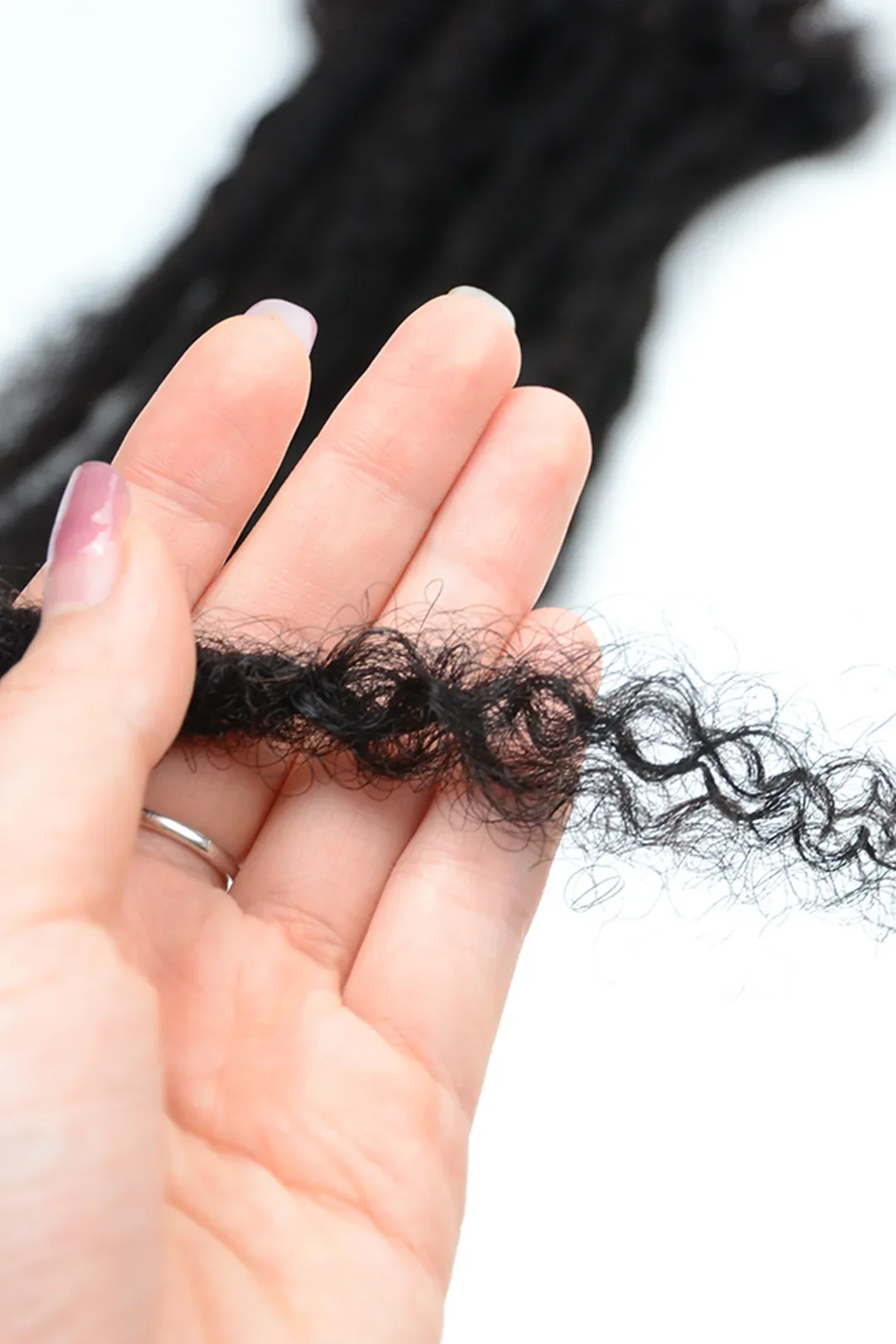 Culture Locs with Curly Ends Natural Black Curly Human Hair 10 Strands - Image 5