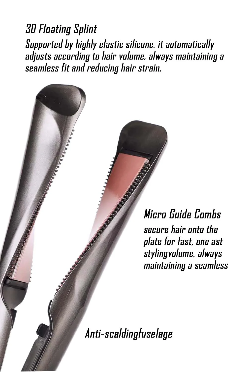 Curl and Straightener 2 in 1 Rotating Iron with Micro Guide Combs - Image 5