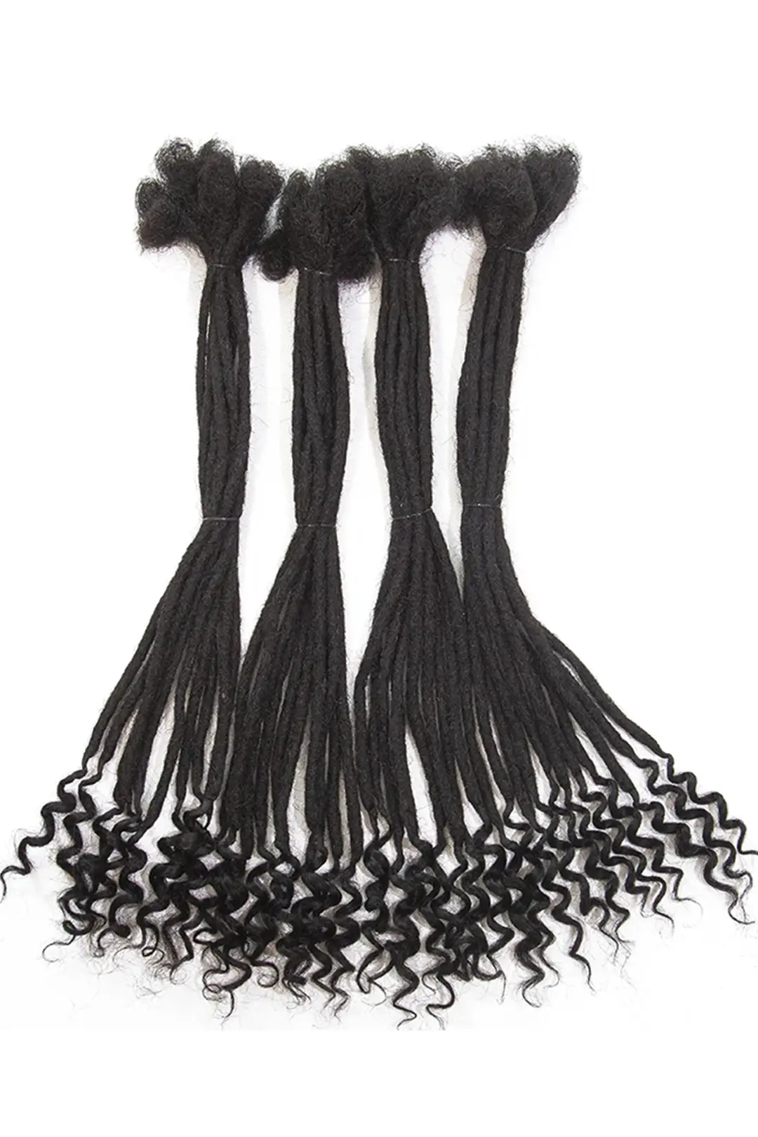 Curly Ends Afro Kinky Loc Extensions Natural Black Human Hair - Image 2