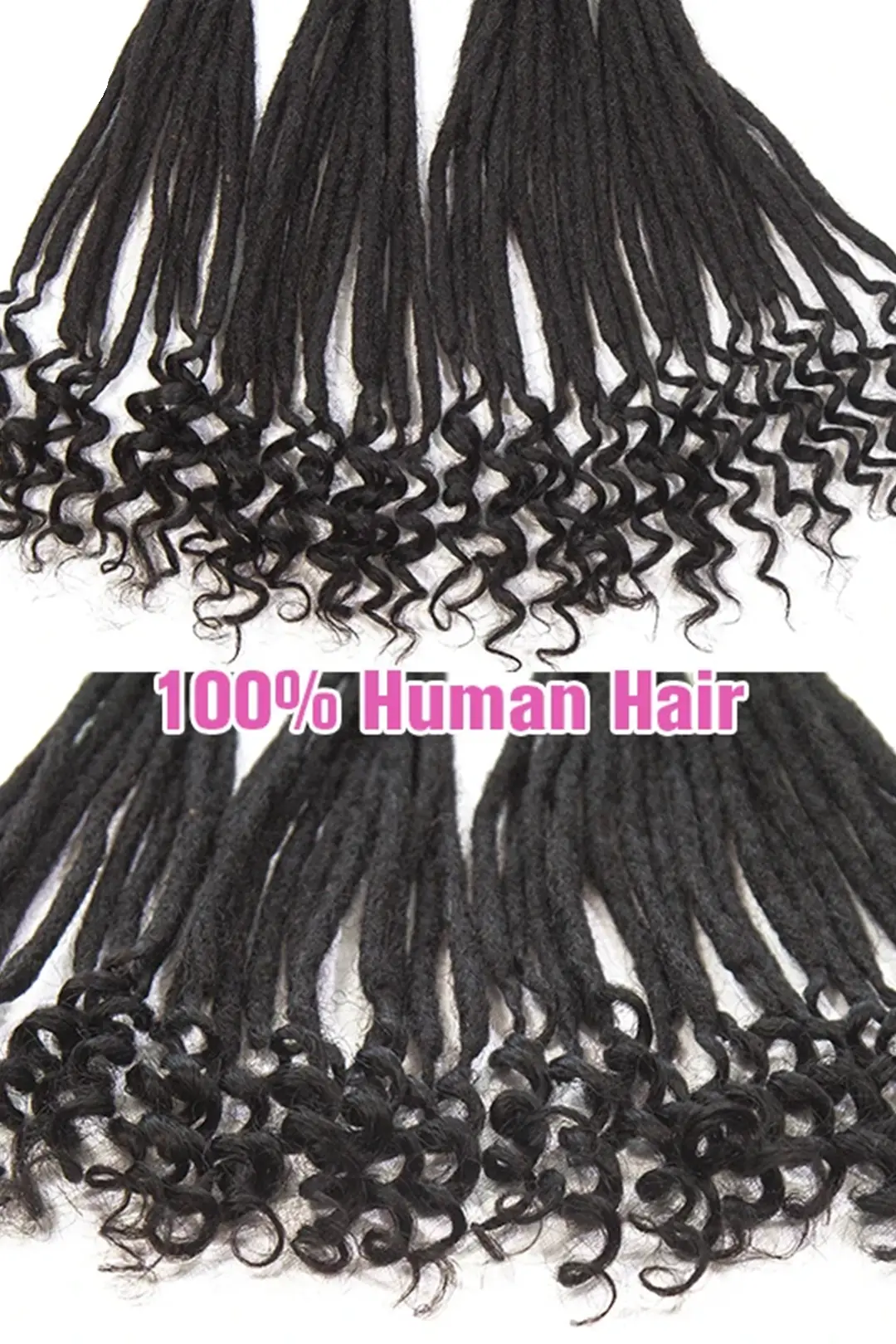 Curly Ends Afro Kinky Loc Extensions Natural Black Human Hair - Image 3