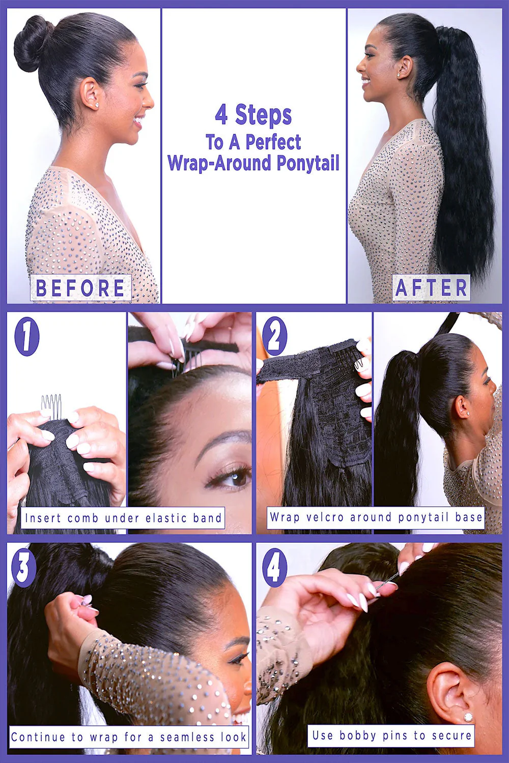 Curly Ponytails Wrap Around Extensions Natural Color 120-150g - Image 3