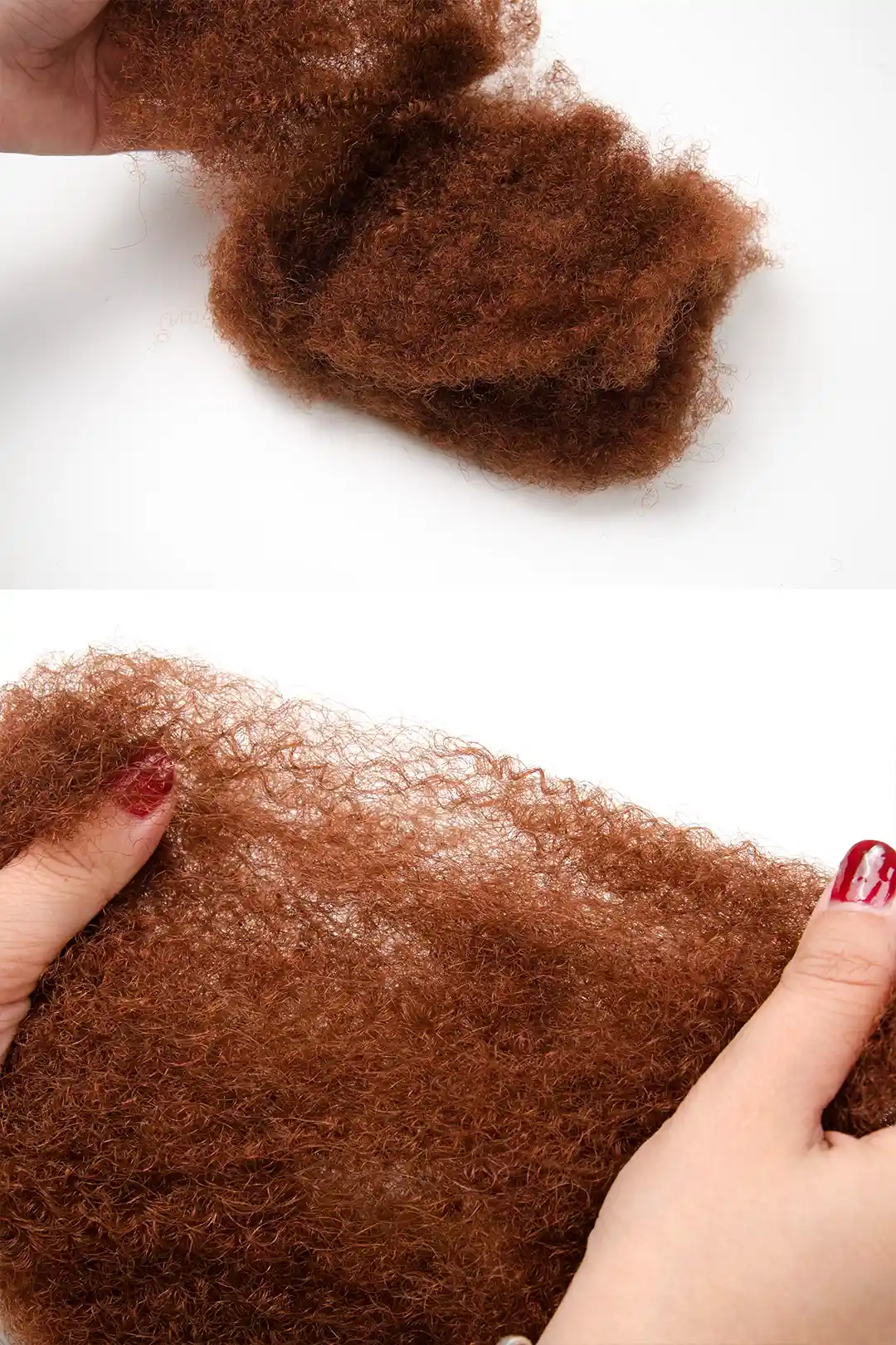 Dark Auburn Brown Afro Kinky Hair Bulk #33 for Locks and Braiding - Image 3