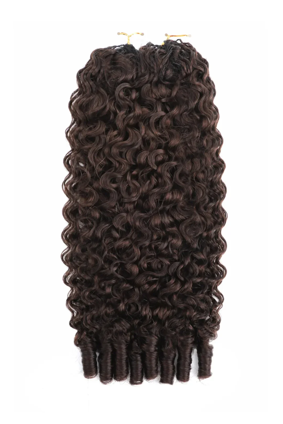 Dark Brown #4 Burmese Curly with Spiral Curls Feather Crochet Miracle Knots Hair