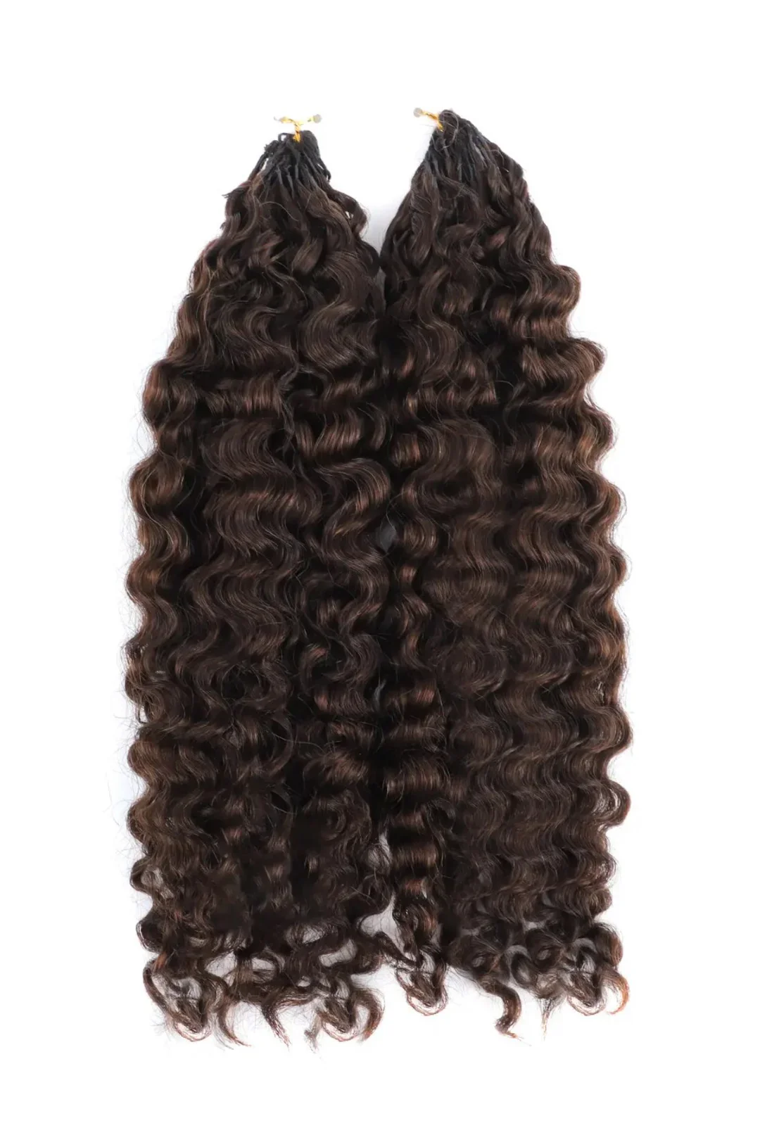 Dark Brown #4A Water Deep Wave Feather Crochet Miracle Knots Hair