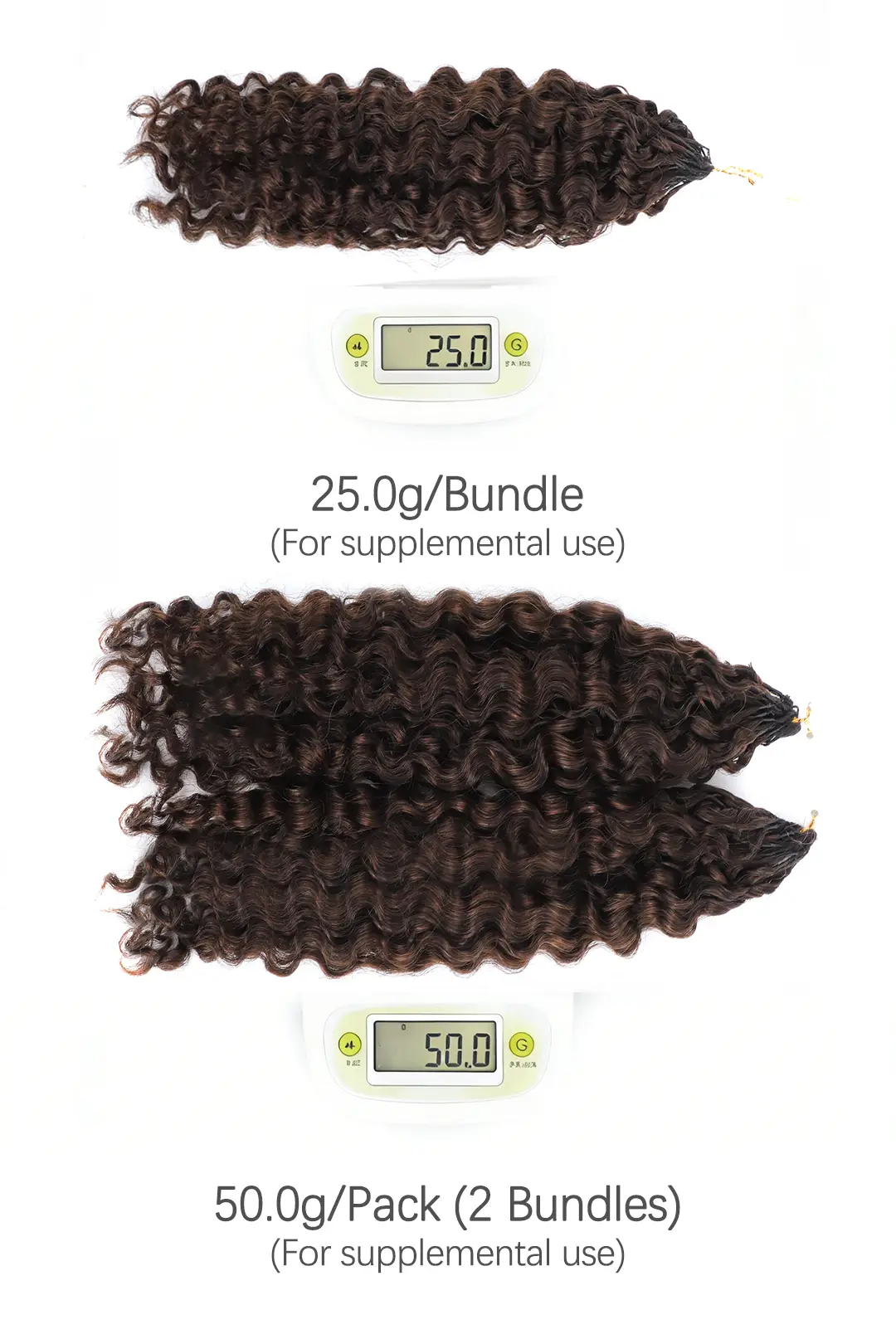 Dark Brown #4A Water Deep Wave Feather Crochet Miracle Knots Hair - Image 5