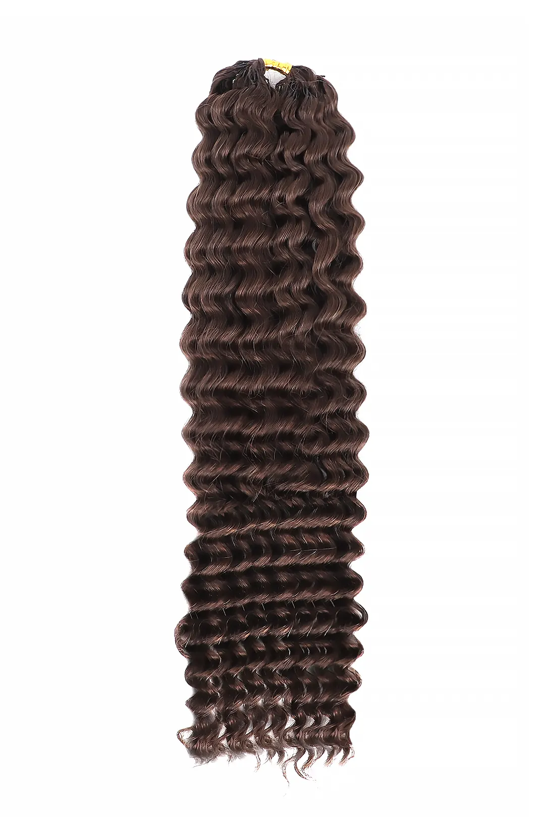 Dark Brown Water Wave Feather Crochet Miracle Knots Human Hair