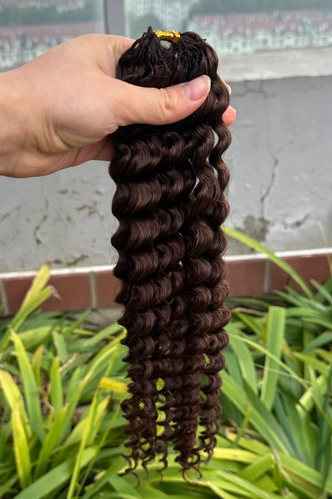 Dark Brown Water Wave Feather Crochet Miracle Knots Human Hair - Image 3