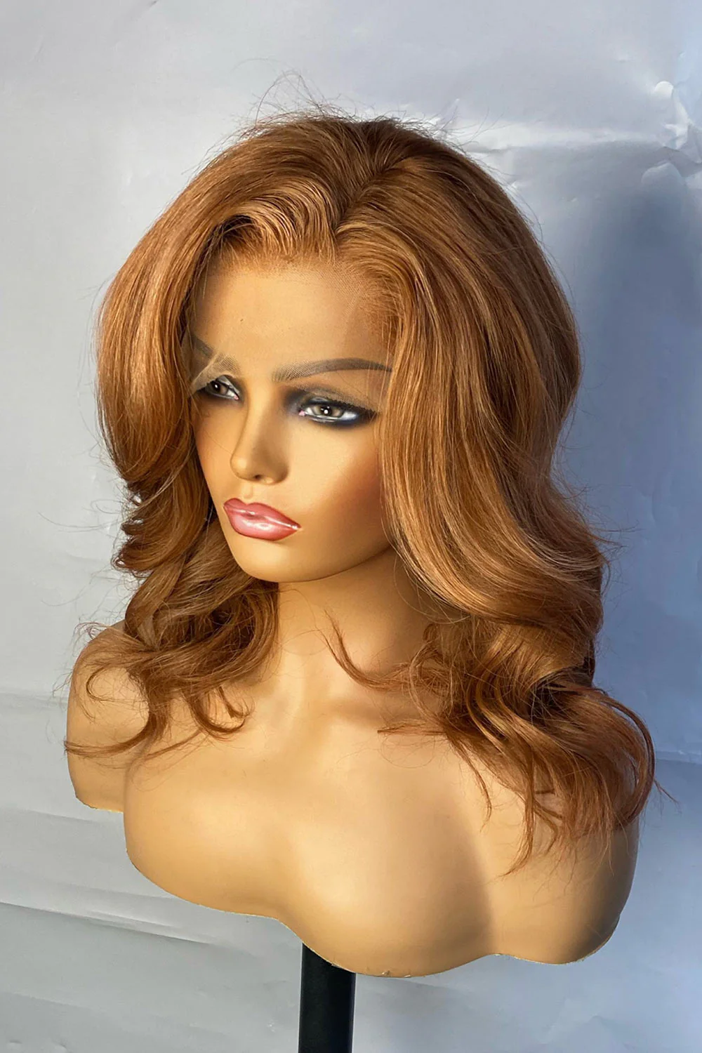 Designer Wigs-13x4 Lace Front Ginger Orange Natural Wave Wig - Image 3