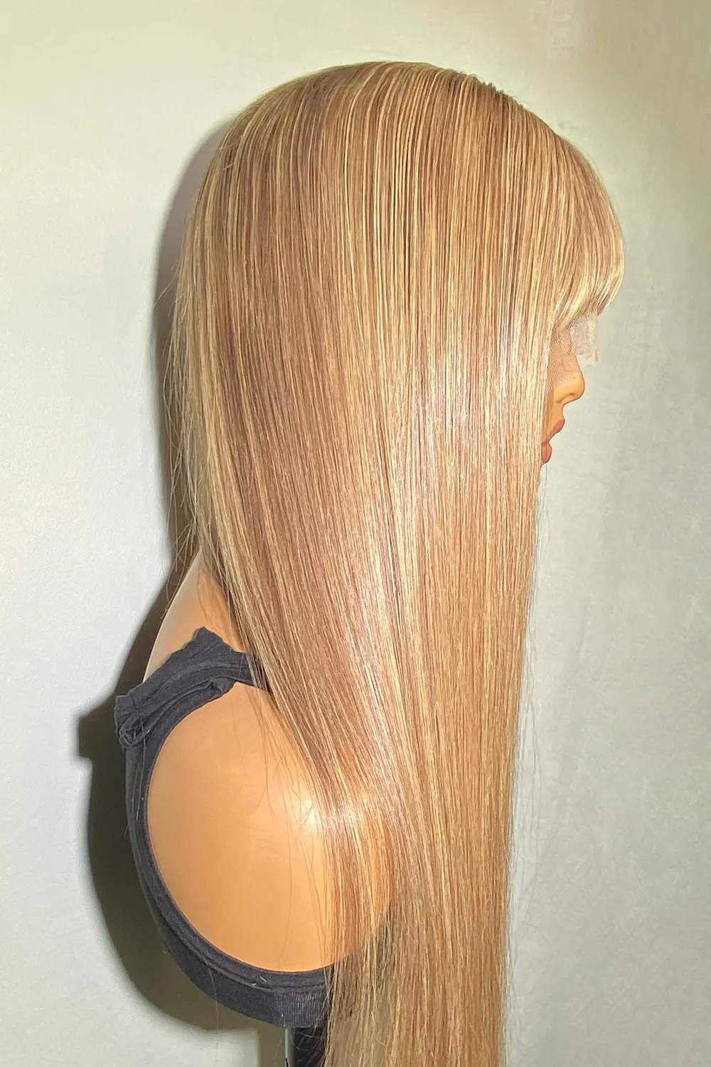Designer Wigs-13*6 Sleek Highlights Long Silky Straight Wig With Bangs - Image 2