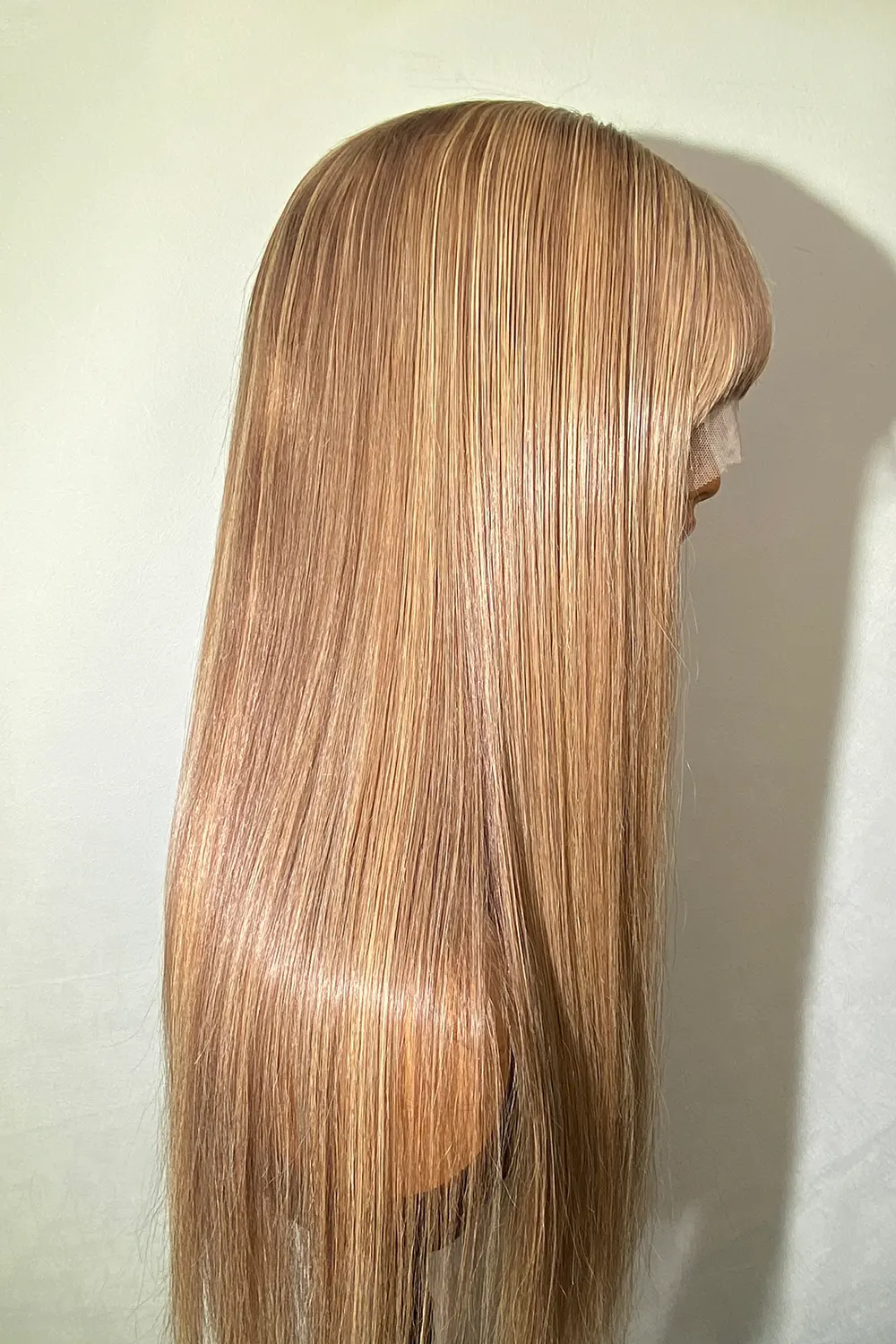 Designer Wigs-13*6 Sleek Highlights Long Silky Straight Wig With Bangs - Image 4