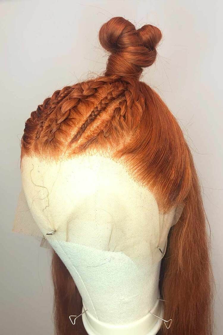 Designer Wigs-13*6 Glueless Hd Lace Wig Ginger Orange - Image 3