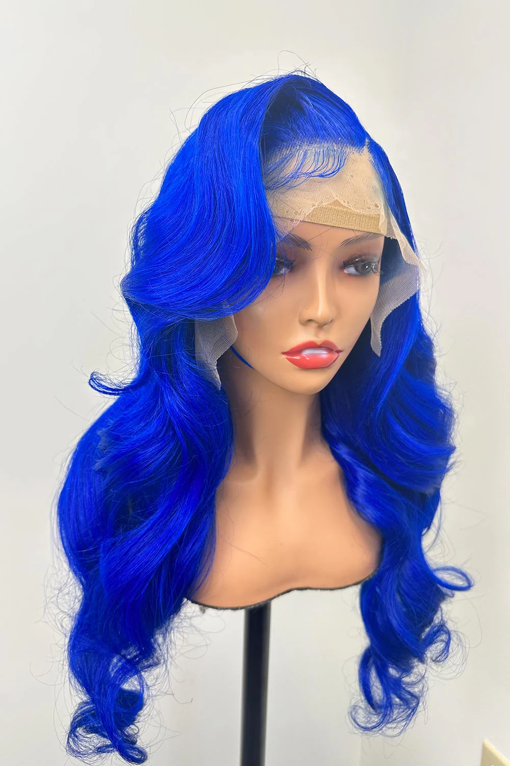 Designer Wigs-13*6 Lace Front Blue Wig Natural Wave - Image 3