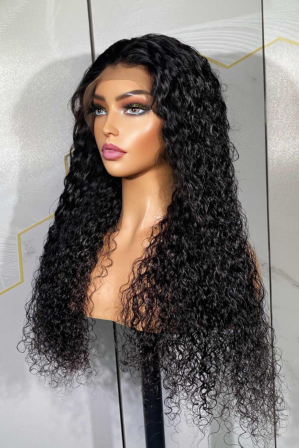 Designer Wigs-13x3 Light Brown Lace 300% Density Water Wave Wigs - Image 4