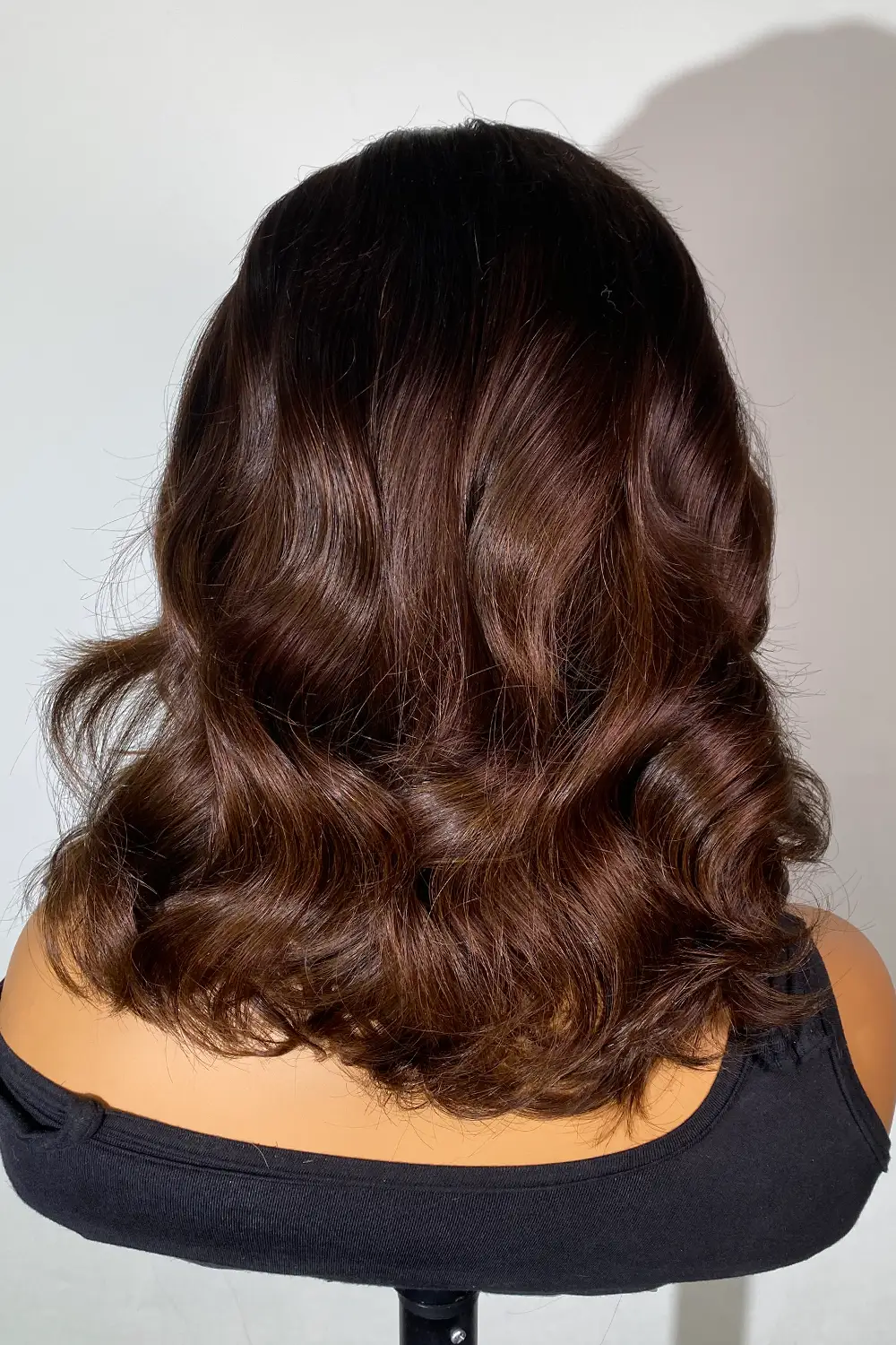 Designer Wigs-13x6 Lace Chestnut Brown Loose Wave Bob Wig Mid Part - Image 3