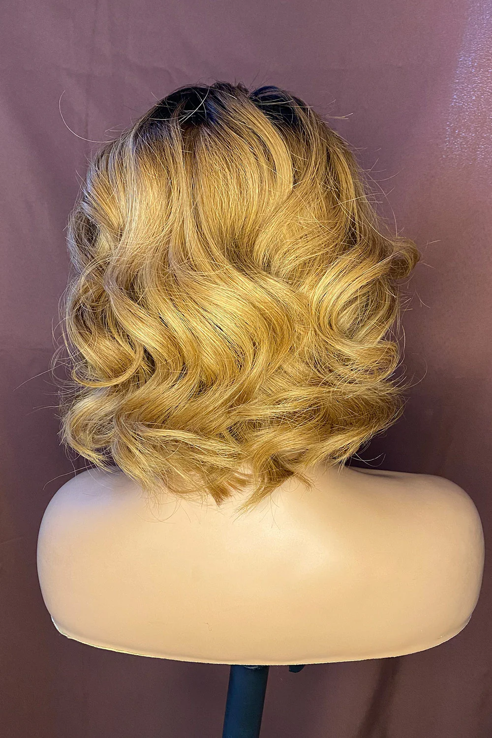 Designer Wigs-13x6 Lace Highlight Color Curly Bob Wigs DW27 I C Part Wig - Image 4