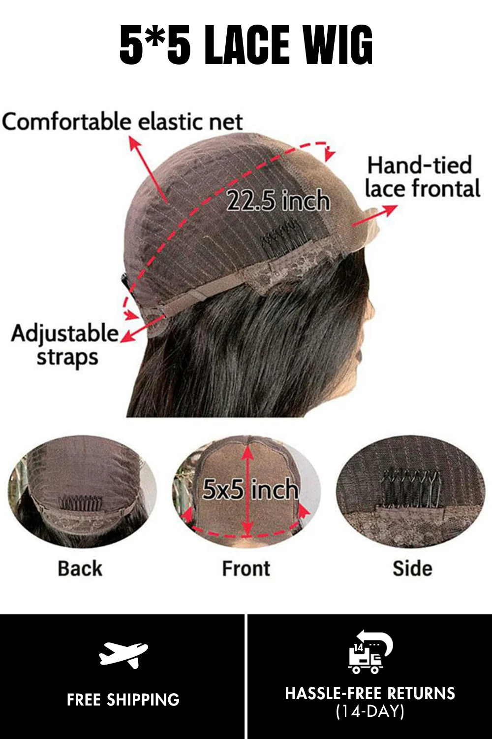 Designer Wigs-Gorgeous Mix Color Chestnut Brown Deep Wave 5x5 HD Lace Wig - Image 5
