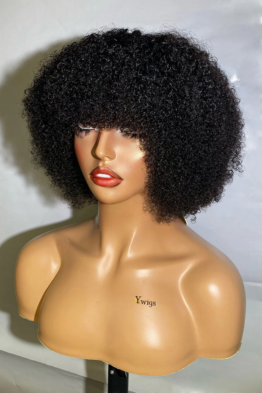 Designer Wigs-Coily Curly Non Lace Scalp Top Human Hair Wigs - Image 2