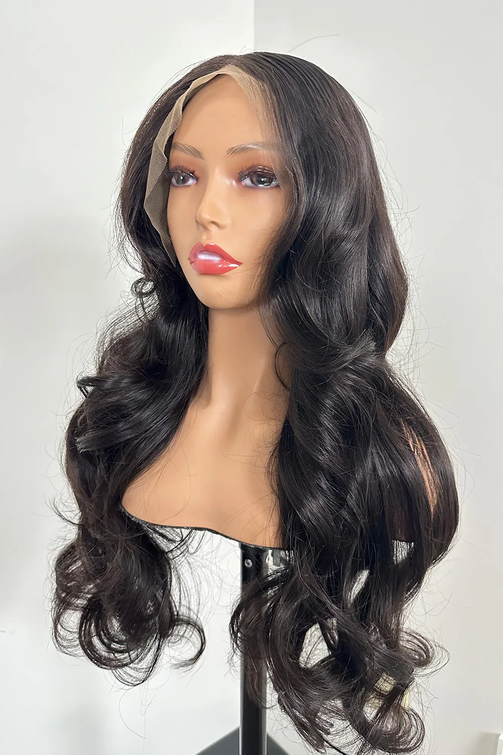 Designer Wigs-Elegant Natural Black Wavy 13x6 Lace Wigs - Image 3