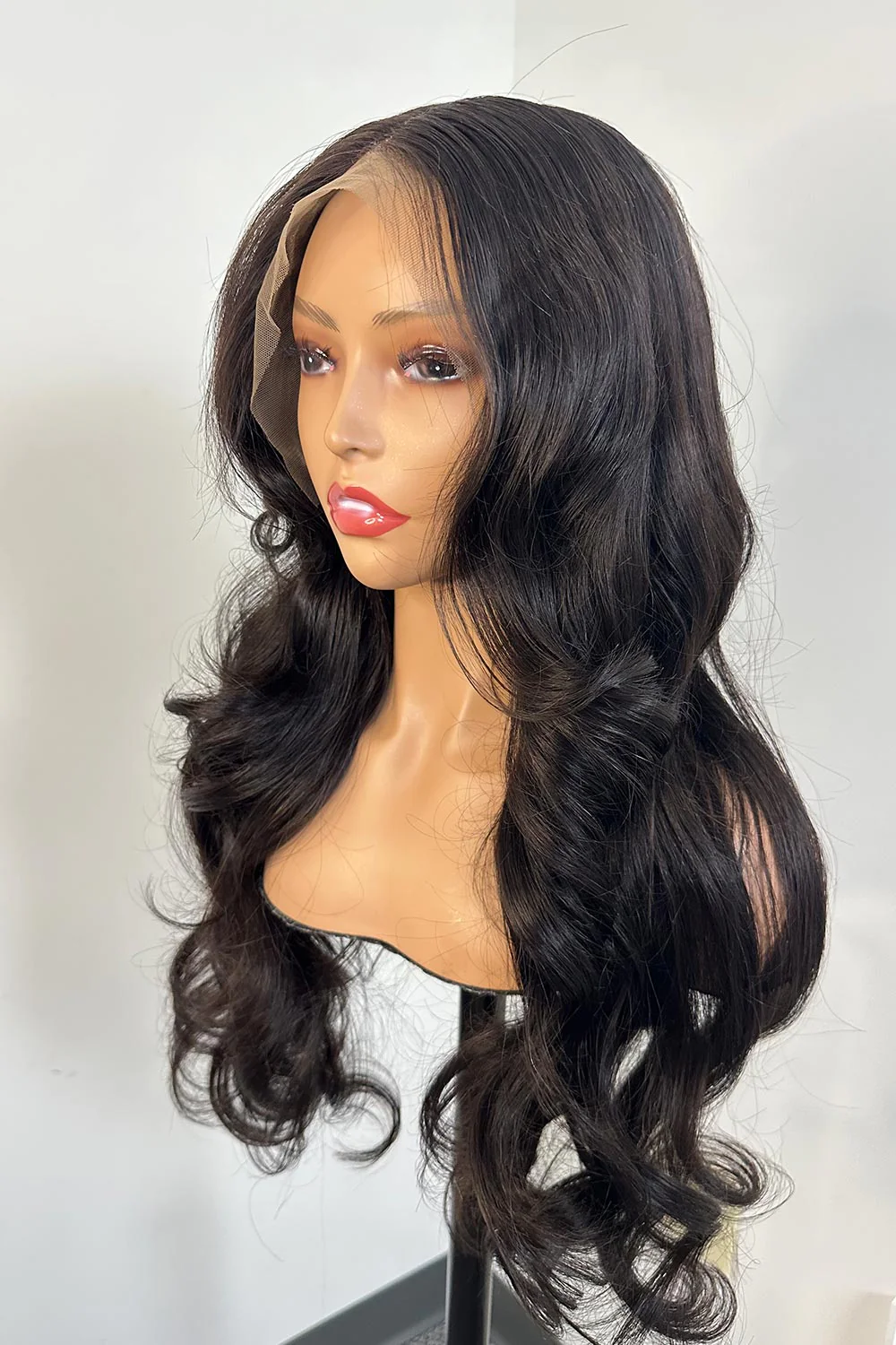 Designer Wigs-Elegant Natural Black Wavy 13x6 Lace Wigs - Image 5