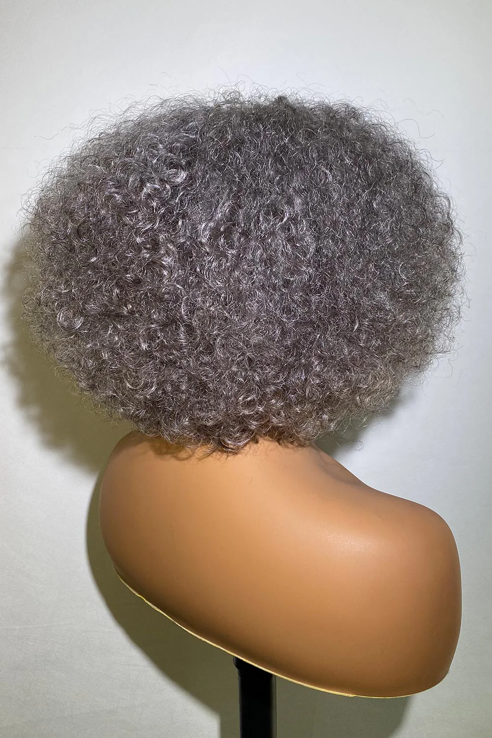 Designer Wigs-Fashion Silver Grey Deep Jerry Curl Bob 10” Wigs - Image 4